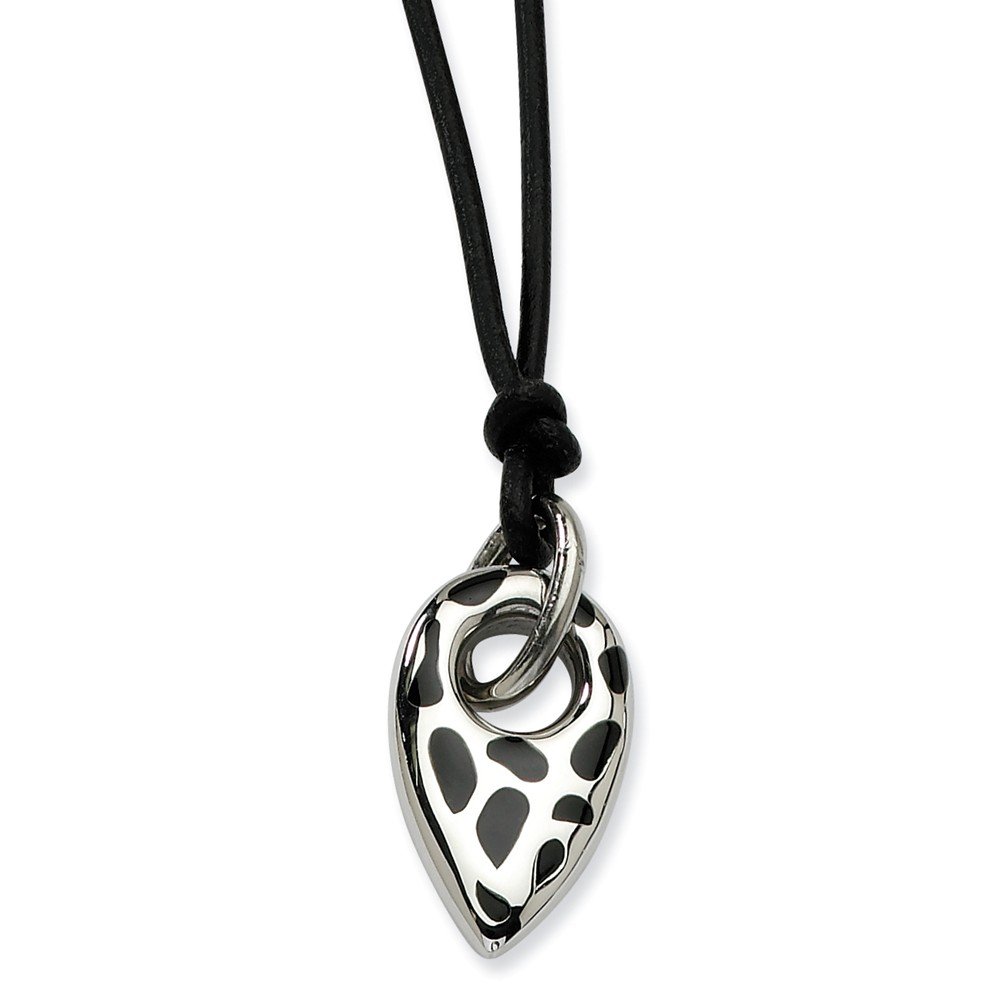 Premium 2 Inch Solid Stainless Steel Black Resin Pendant Necklace - Elegant Extended Chain for Women, Perfect for Parties, Weddings & Everyday Wear
