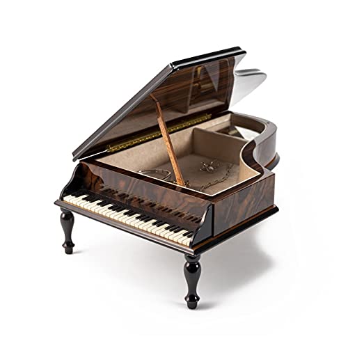 Handcrafted Wooden Music Jewelry Box with Floral Inlay - 36-Note Piano Plays Gavotte, Louis XIII & Minuet - Perfect for Gift Giving, Jewelry Storage & Home Decor