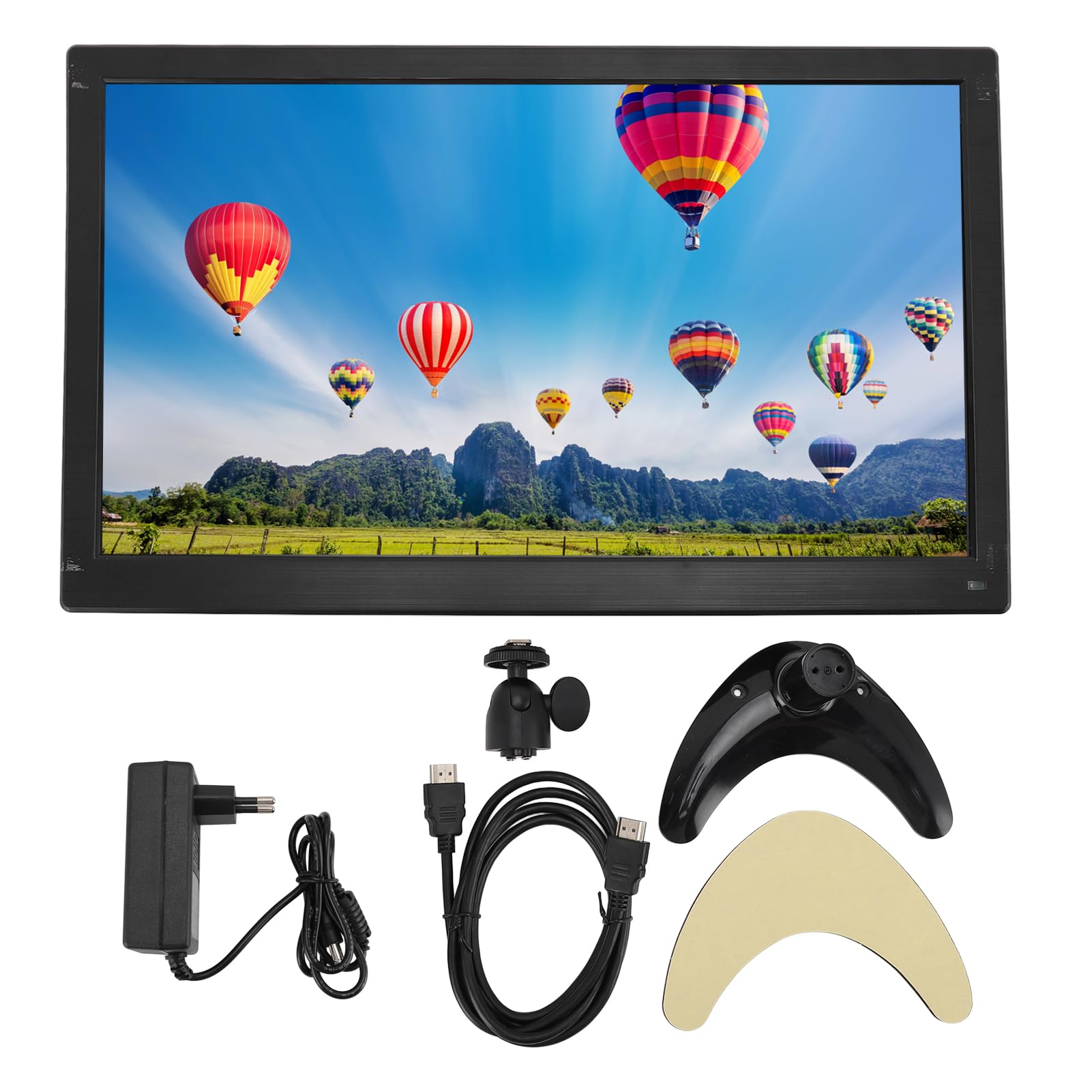 15.6 Inch Portable Monitor Full HD 1080P - USB C HDMI External Screen with Built-in Speakers | BNC AV VGA Inputs | Gaming & Work Second Display for Laptop PC Mac TV | Home Office Travel Entertainment