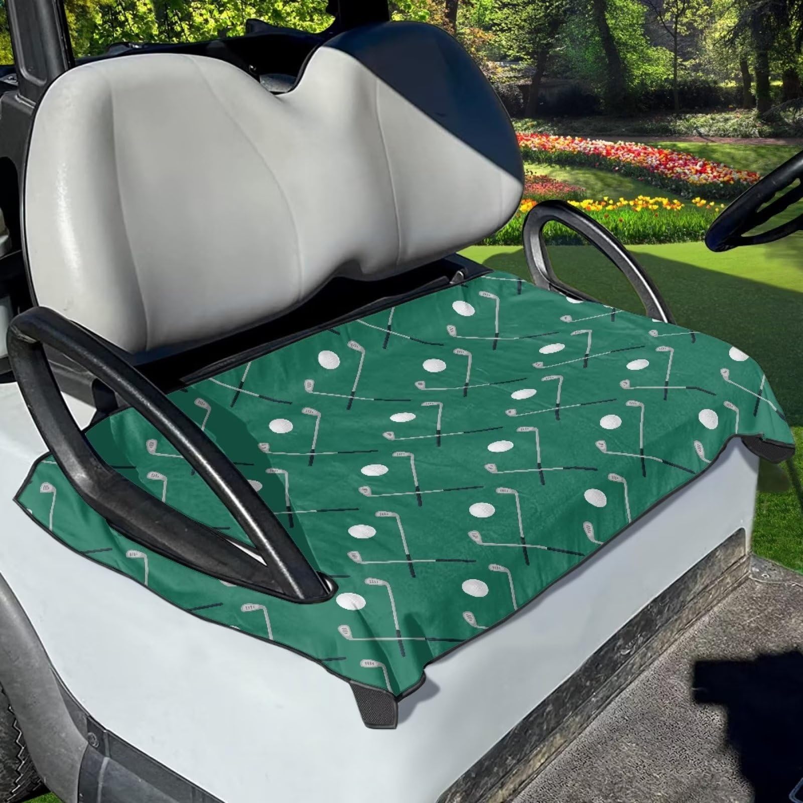 Breathable Golf Cart Seat Covers & Cushions - Waterproof Seat Towel & Blanket for Golf Club Car Accessories | Perfect for Golf Courses, Resorts & Outdoor Events