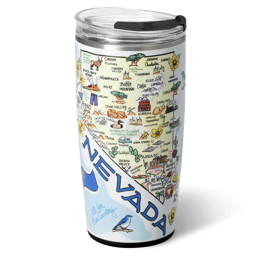 22oz Nevada Tumbler - Insulated Stainless Steel Water Bottle with Lid & Straw - Perfect for Travel, Gym & Outdoor Activities