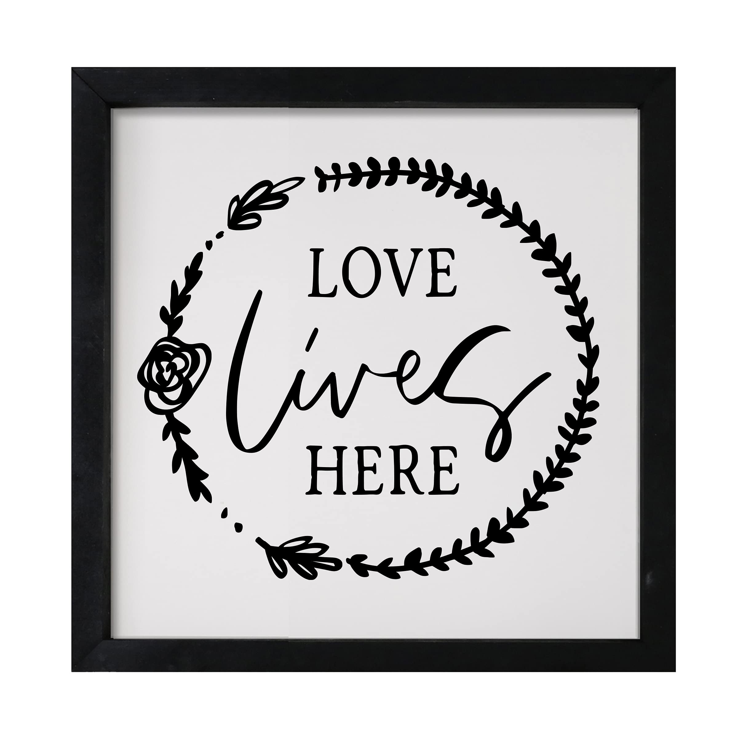 LifeSong Milestones Custom Inspirational Wooden Wall Art - 7x7 Framed Shadow Box with Modern Quotes - Perfect for Home Decor, Office Gift & Wall Hanging (Black) - Ideal for Living Room, Bedroom or Wedding Anniversary Present