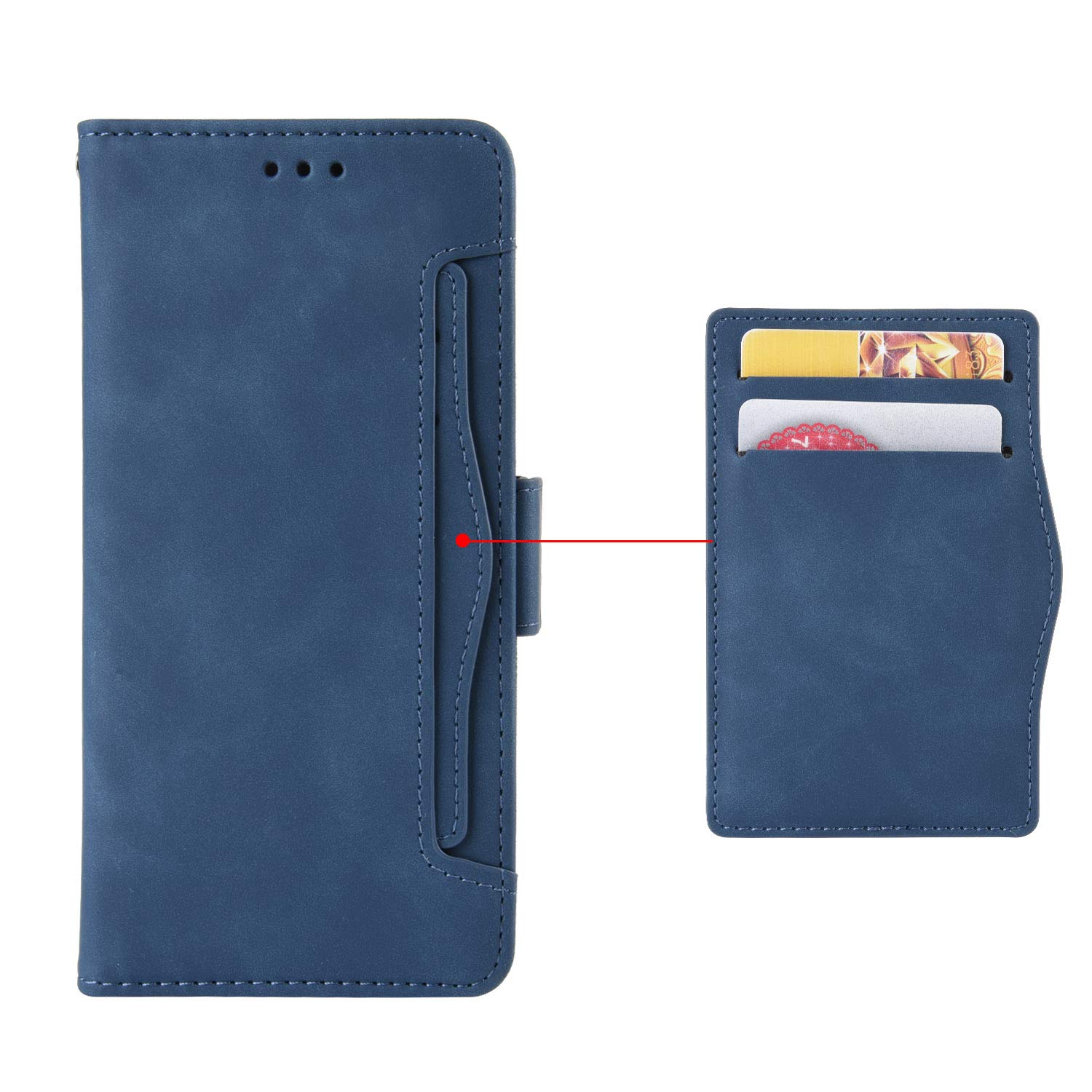Premium PU Leather Wallet Case for BLU View 3 (B140DL) - 5 Card Slots, Kickstand & Protective Cover for BLU View 3 6.0