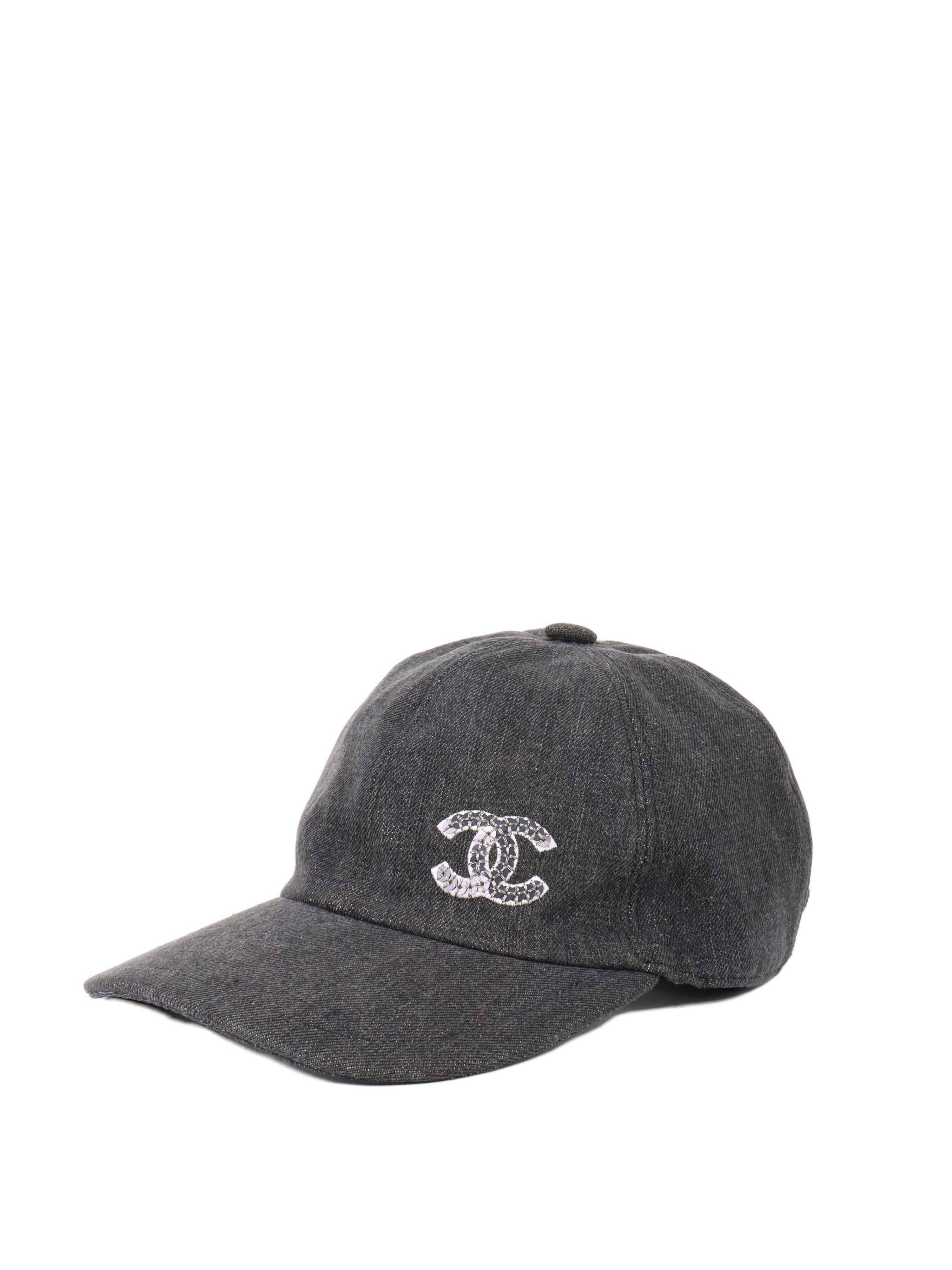 Chanel Grey CC Logo Baseball Cap for Women - Fashionable Luxury Hat for Casual Wear, Street Style & Outdoor Activities