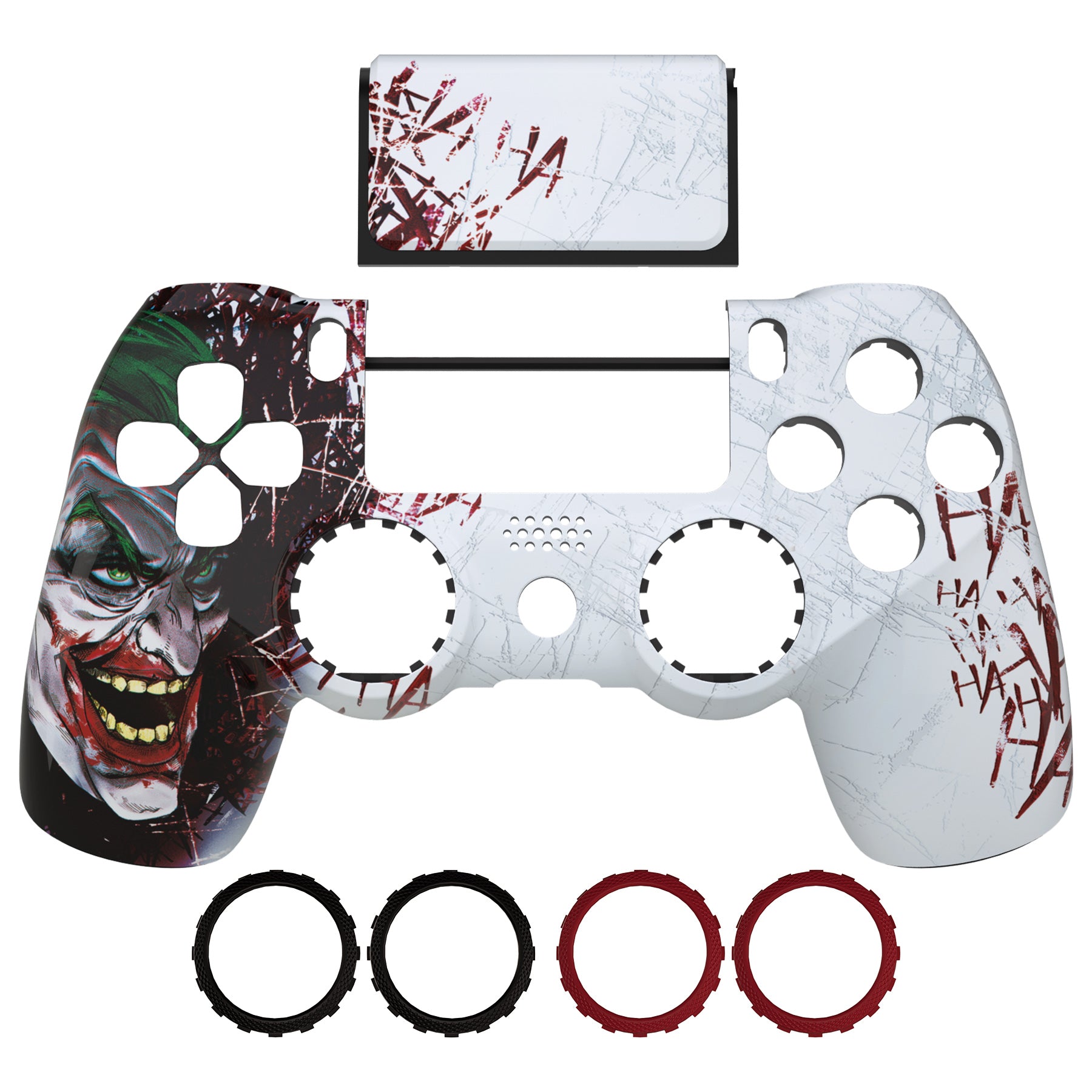 eXtremeRate Ghost Redesigned Front Housing Shell with Touch Pad for PS4 Slim/Pro Controller (JDM-040/050/055) - Custom Replacement Part for Gaming Enthusiasts | Perfect for Controller Repair & Modding Projects