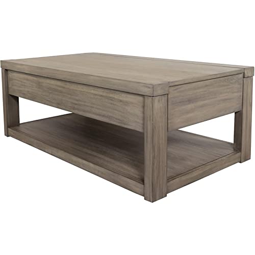 Riverside Furniture Riata Modern Contemporary Wood Coffee Table in Gray Wash - Stylish Living Room Centerpiece for Home Decor