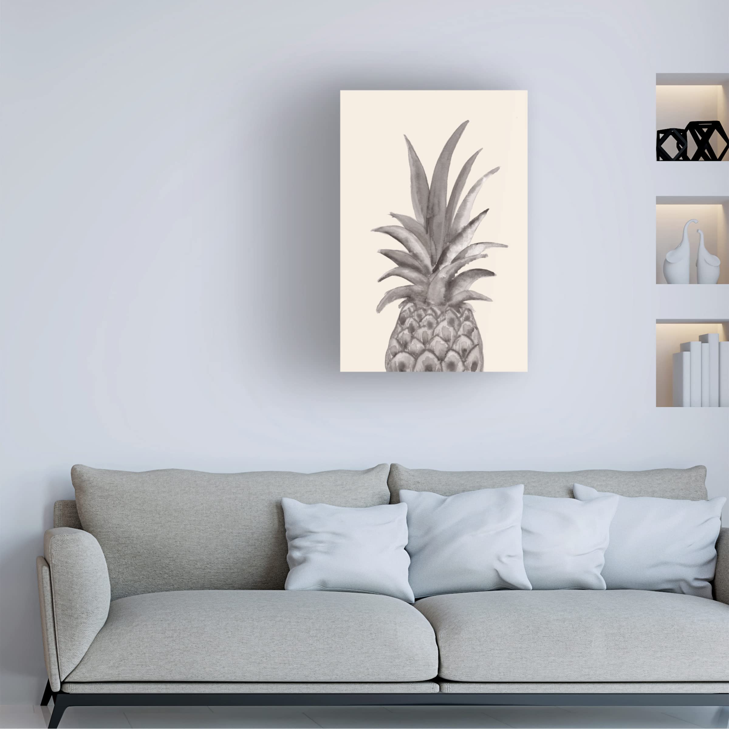 1X Studio Ink Pineapple Canvas Wall Art Print - Modern Home Decor for Living Room, Bedroom & Office - Premium Trademark Fine Art