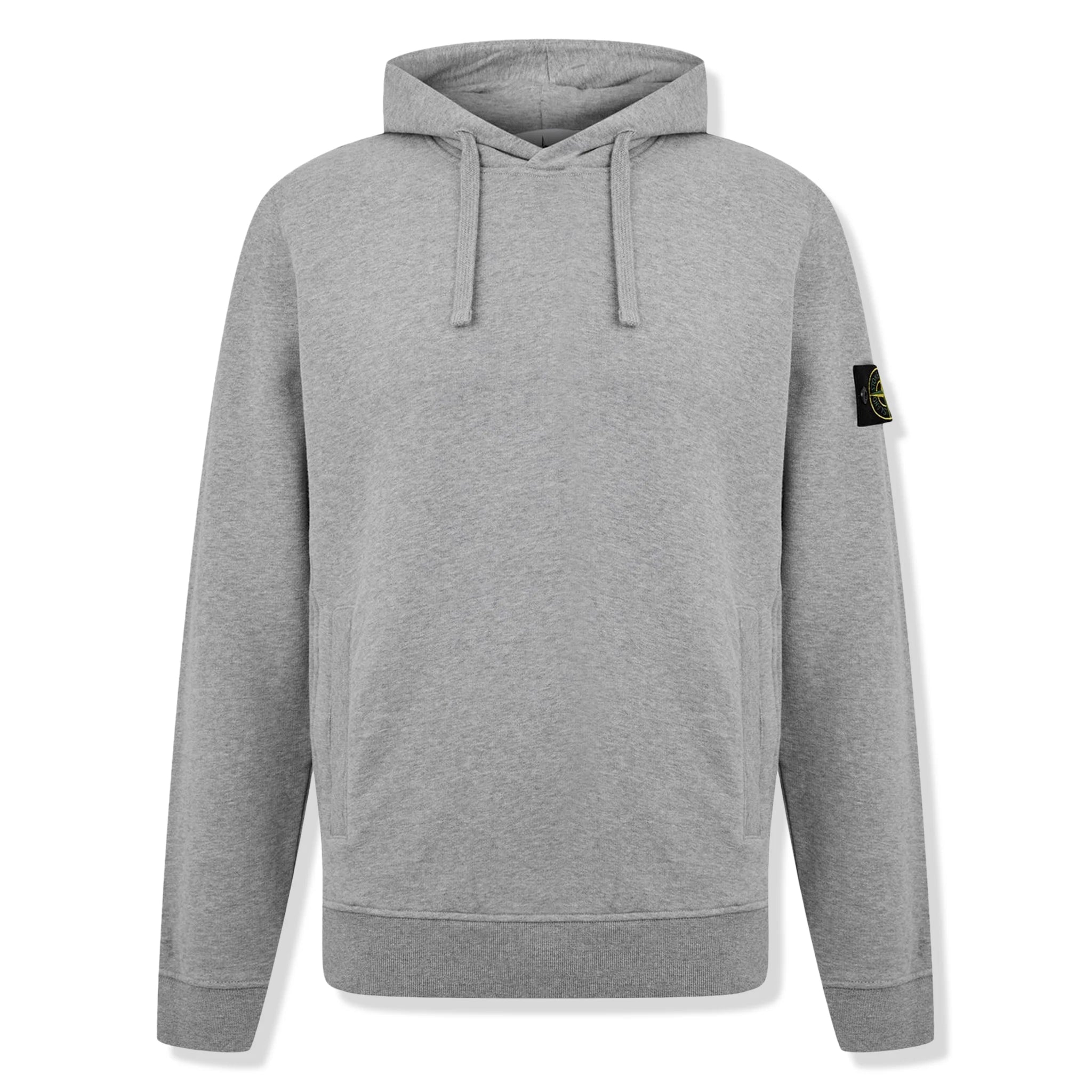 Stone Island Grey Logo Hoodie for Men - Stylish & Comfortable Pullover for Casual Wear, Street Fashion & Outdoor Activities
