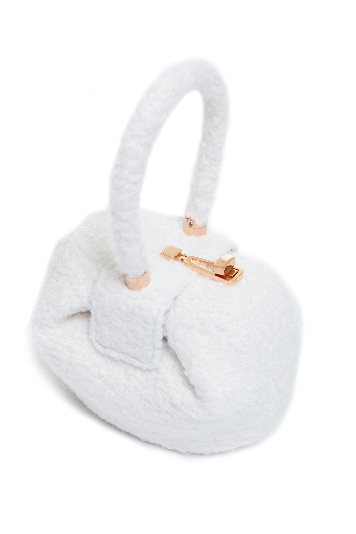 Nina Bag in Ivory Cashmere Boucle - Luxury Women's Shoulder Bag for Work, Travel & Everyday Use | Elegant Handbag for Office, Shopping & Special Occasions