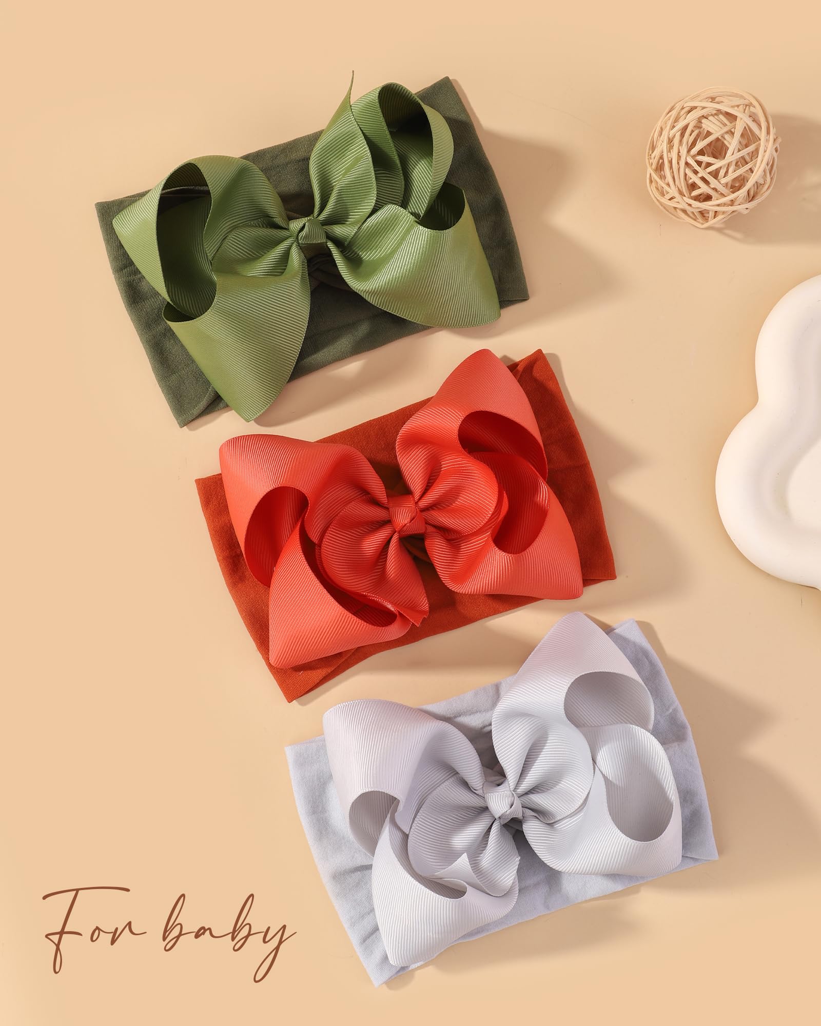 20pcs Baby Girl Hair Bows & Headbands Set - 6 Inches Soft Nylon Hair Accessories for Newborn, Infant & Toddler - Perfect for Parties, Photos & Daily Outfits by doboi