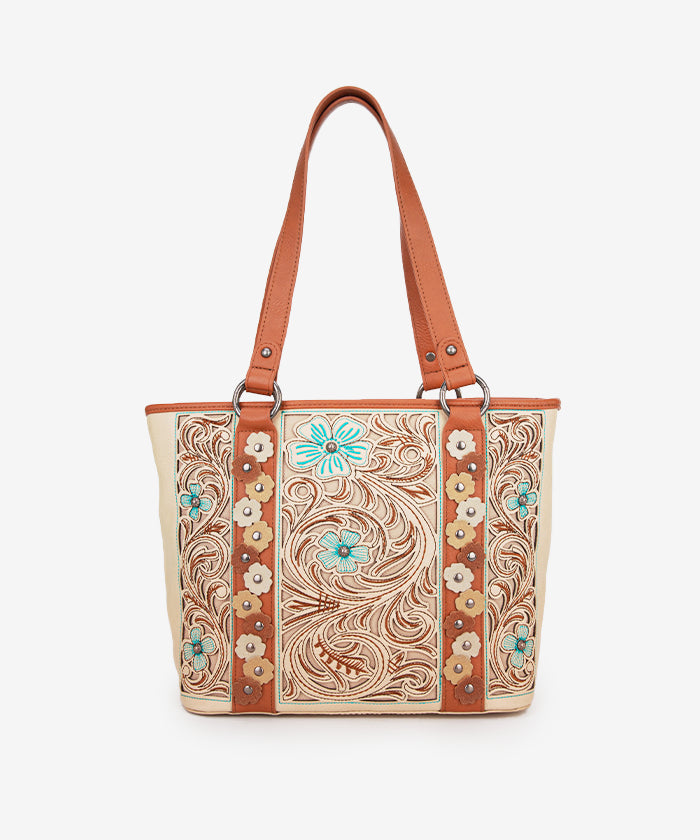 Montana West Embroidered Floral Cut Out Tote Bag for Women - Stylish Handbag for Work, Travel & Shopping
