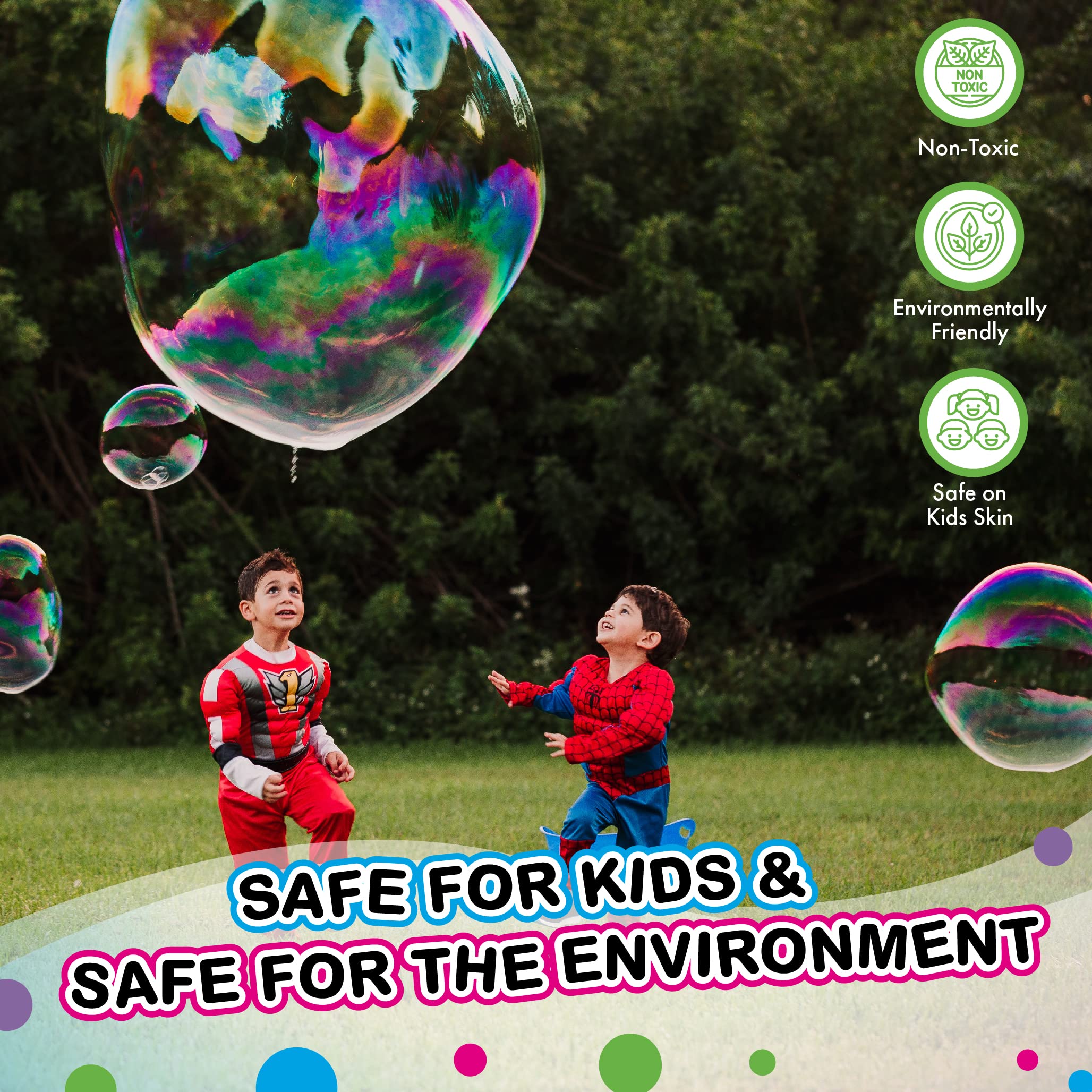 WOWMAZING Big Bubble Concentrate Solution - Makes Up to 33 Gallons of Giant Bubbles (Just Add Water) - Premium Bubble Liquid for Kids & Outdoor Play - Made in USA - Perfect for Birthday Parties, Backyard Fun & Summer Activities