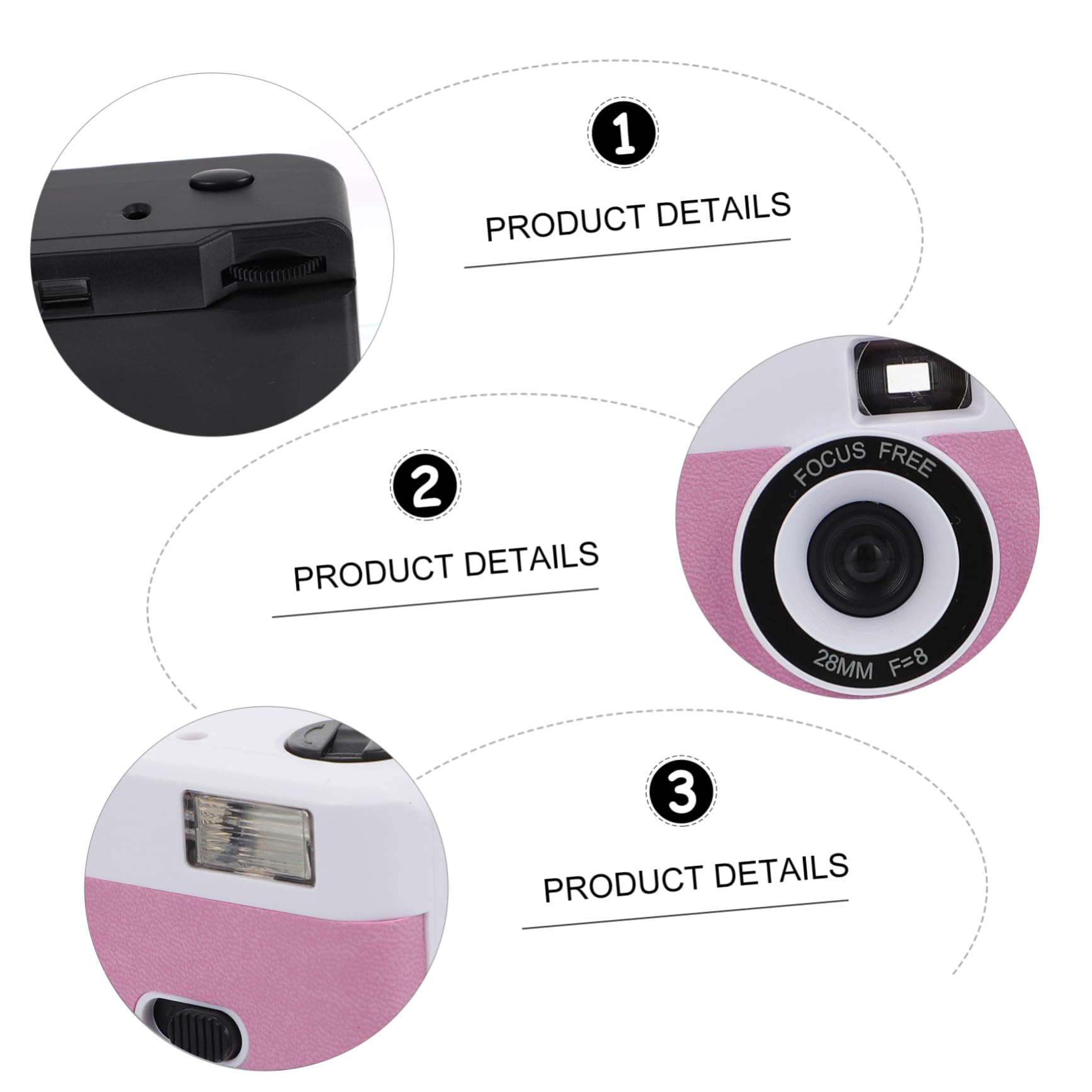 Homoyoyo 6-Pack Retro Film Cameras - Vintage Mini Plastic 35mm Film Camera with Built-in Flash, ABS White Macaron Design - Perfect for Travel Photography, Party Favors & Nostalgic Gift Giving