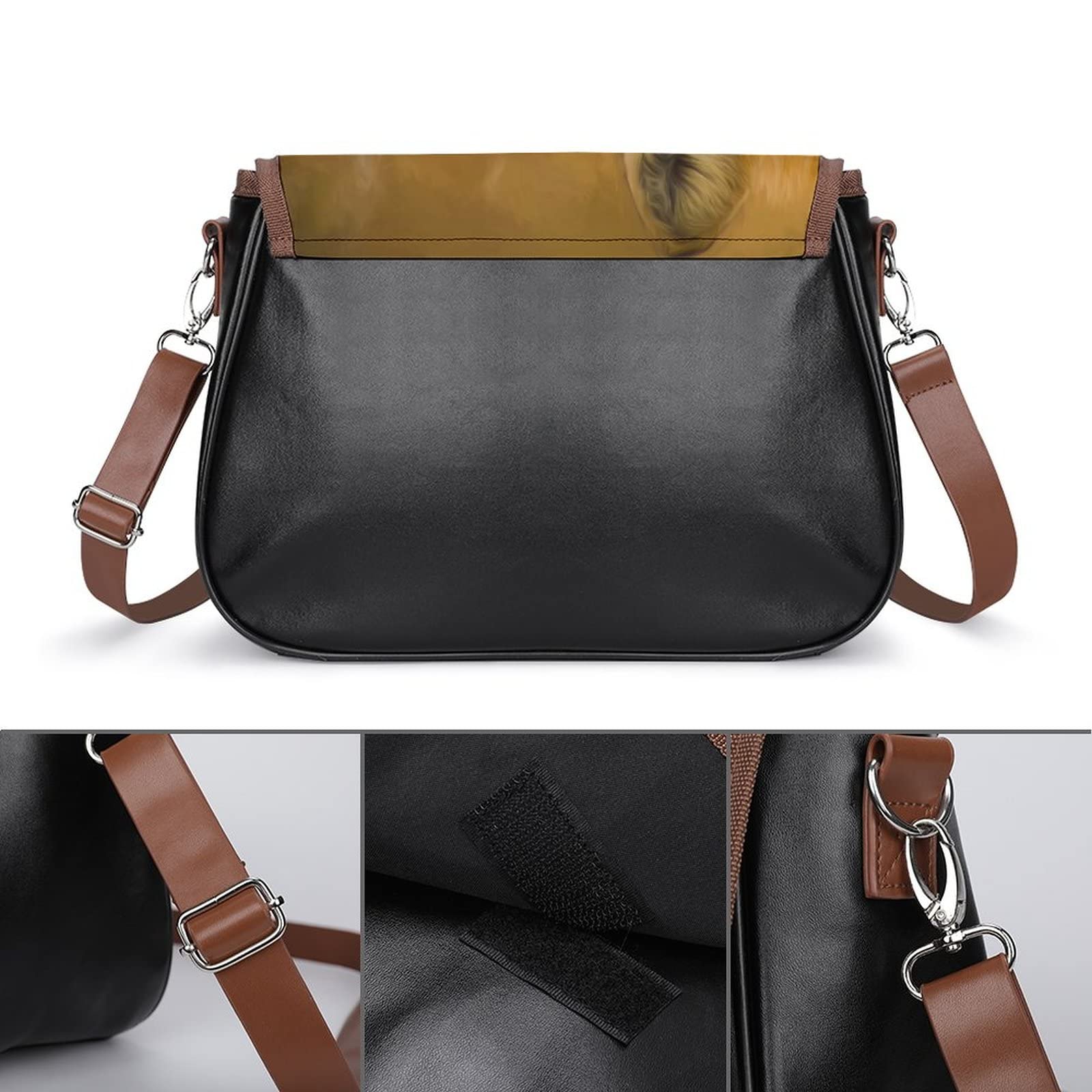 Stylish Women's Crossbody Bags - Genuine Leather Shoulder Purse for Daily Use, Work & Travel | Classic City Satchel Hobo Handbag with Fox Design