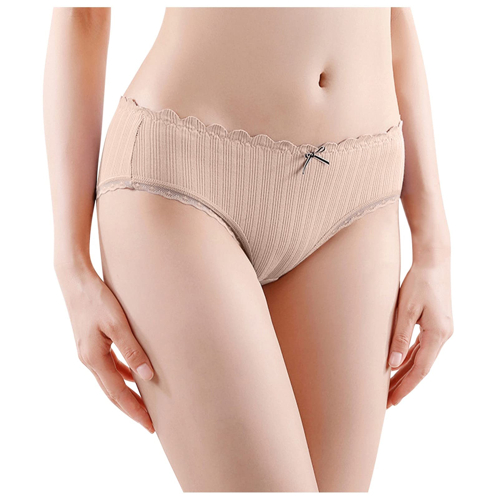 **Women's Cotton Underwear – Soft, Breathable & Comfortable Mid Waist Briefs with Bowknot – Solid Color Panties for Everyday Wear, Workout & Sleep**