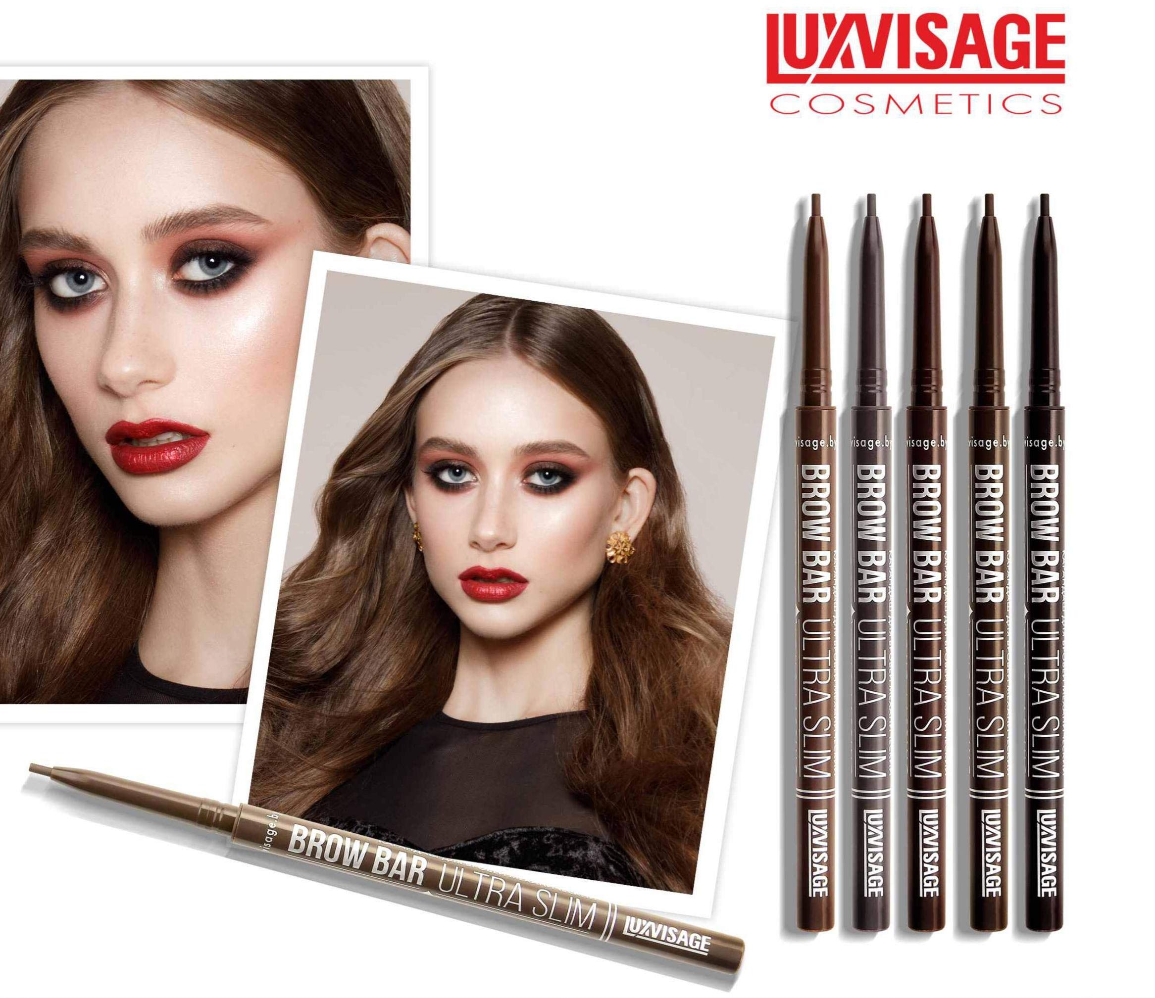 Automatic Eyebrow Pencil - Ultra Slim 304 Stainless Steel Brow Bar - Natural Chocolate Brown - Perfect for Everyday Makeup & Professional Brow Styling