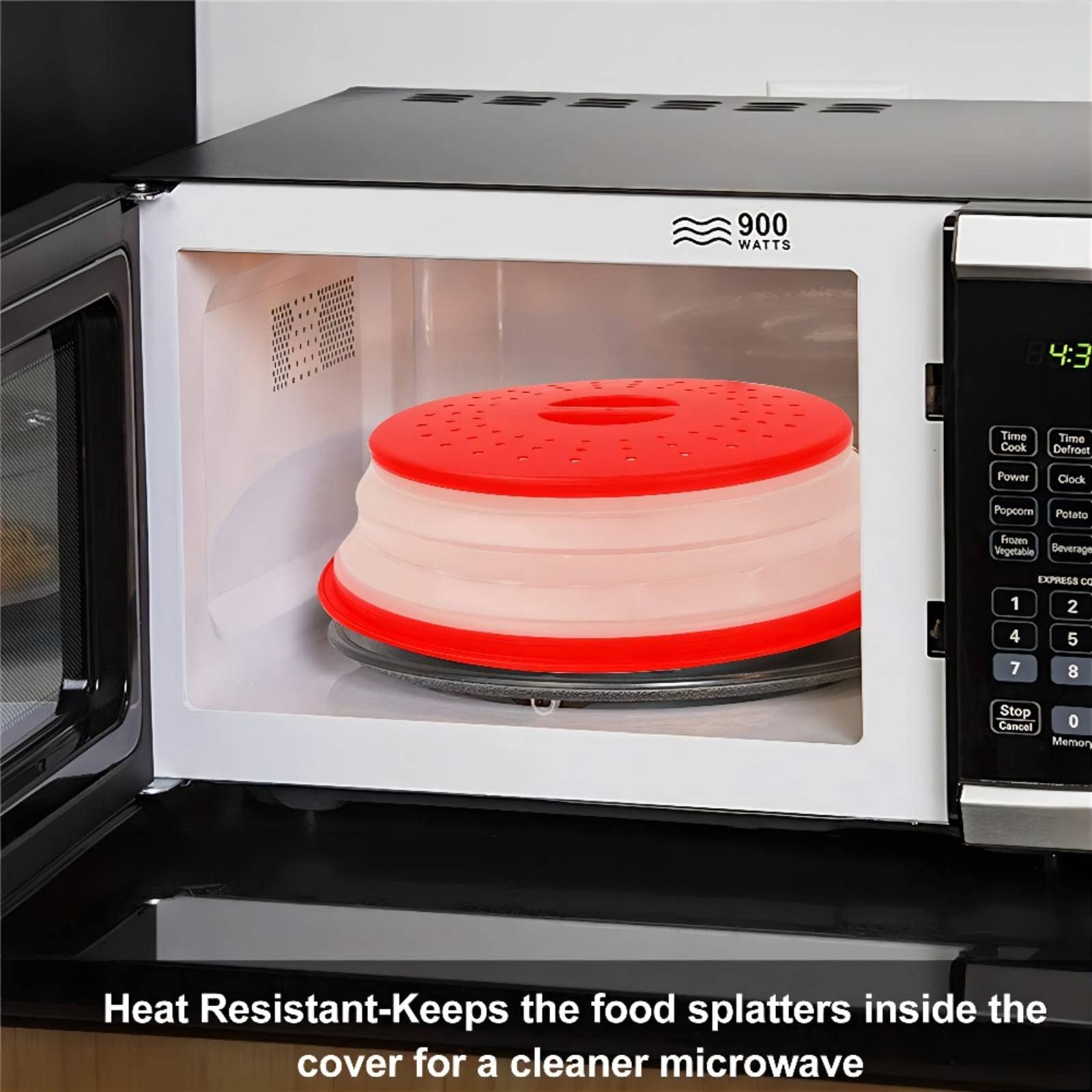 WENWELL Microwave Splatter Cover - 10.5 Inch BPA-Free Silicone & Plastic Splash Guard for Bowls & Plates (2-Pack) | Dishwasher Safe | Perfect for Reheating Food & Preventing Messes in Microwave Cooking