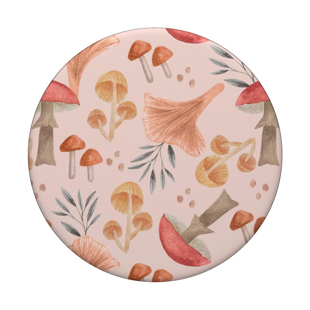 Mushroom Pattern Phone Grip Stand with Adhesive - PopSockets PopGrip for iPhone Samsung Galaxy - Perfect for Gaming, Selfies & Hands-Free Use