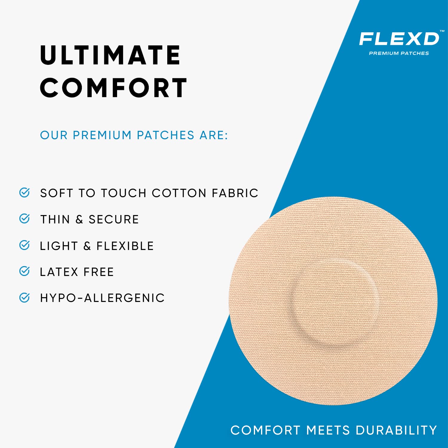 Flexd - Libre 3 Sensor Covers Waterproof Adhesive Patches (30 Pack) Tan | Secure Protection for Freestyle Libre 3 | Ideal for Swimming, Sports & Active Lifestyles