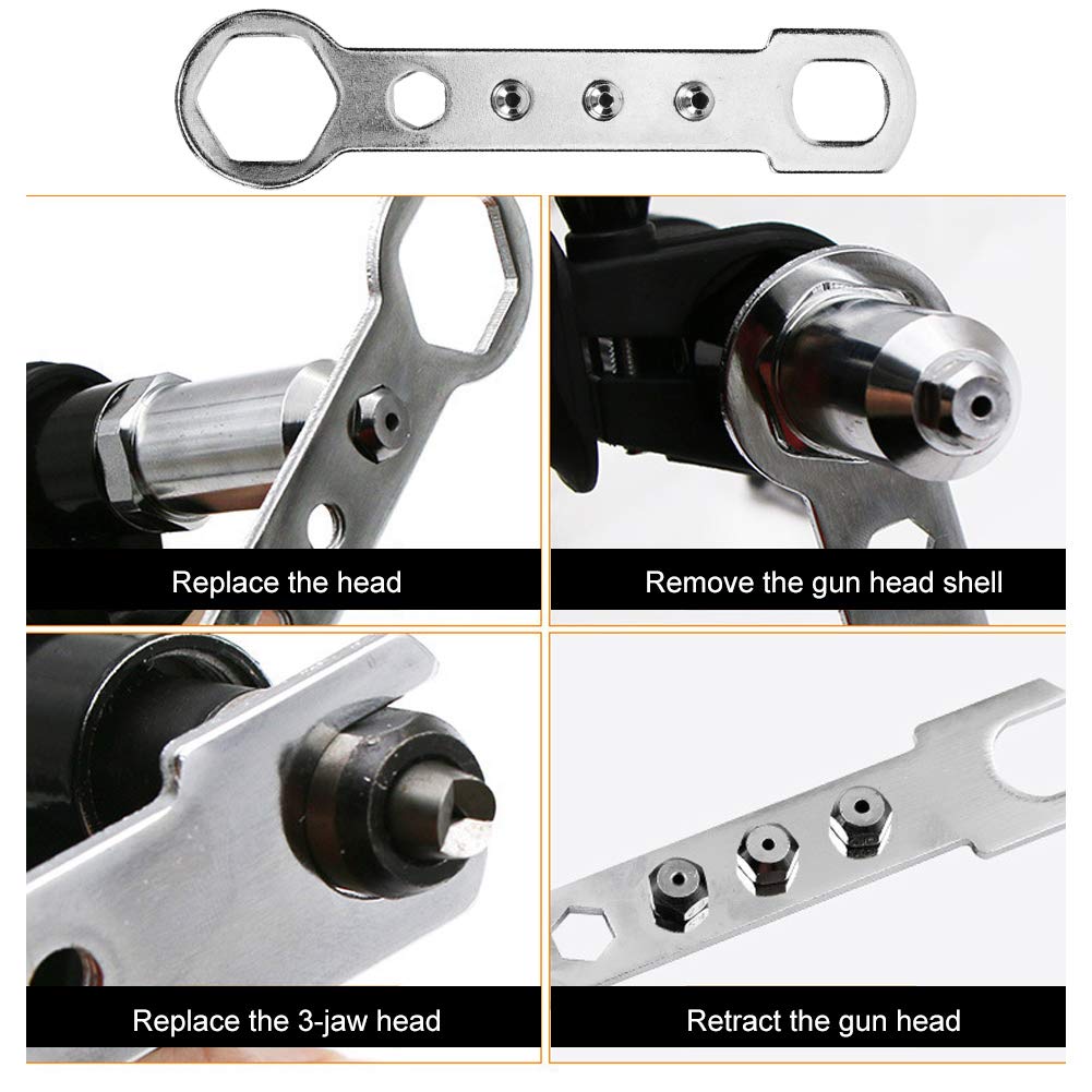 Electric Rivet Gun Adapter - Heavy Duty Alloy Steel Drill Attachment for Riveting Tools | Perfect for DIY Projects, Metal Fabrication & Automotive Repairs
