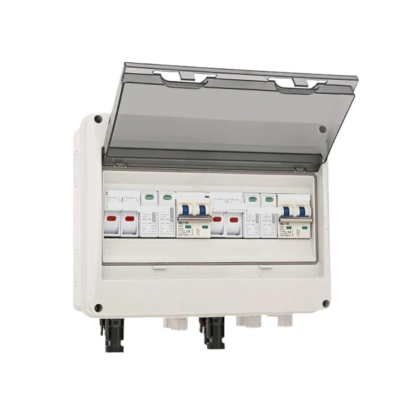 CAARLA 2 Input 2 Output Solar PV Combiner Box - 600V DC with Fuse, MCB & SPD Protection - IP65 Waterproof Enclosure (25A DC Fuse) - Ideal for Residential and Commercial Solar Panel Systems