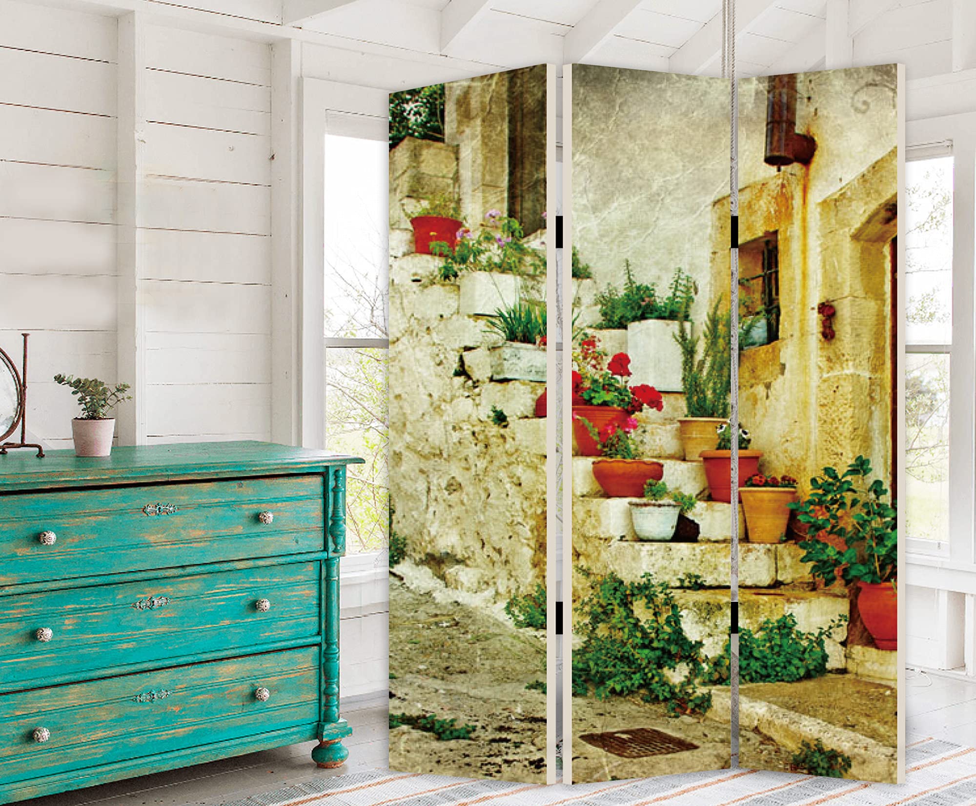 Spanish Tidings Room Divider - Handcrafted Wooden Folding Screen for Home & Office Privacy - Perfect for Living Rooms, Bedrooms, and Event Spaces
