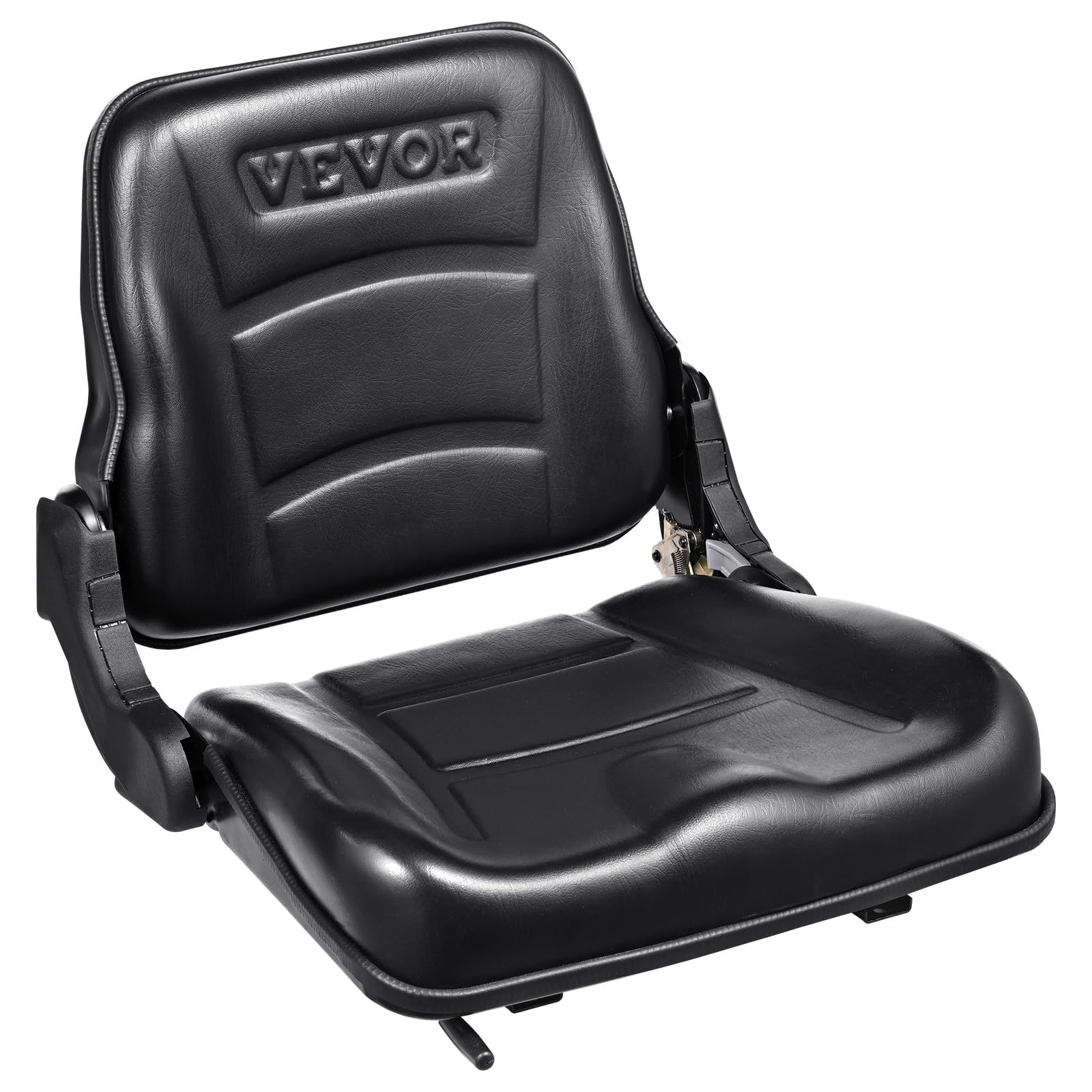 VEVOR Universal Forklift Seat - Adjustable Angle Back & Micro Switch, Fold Down Tractor Seat with 6.3-13.4