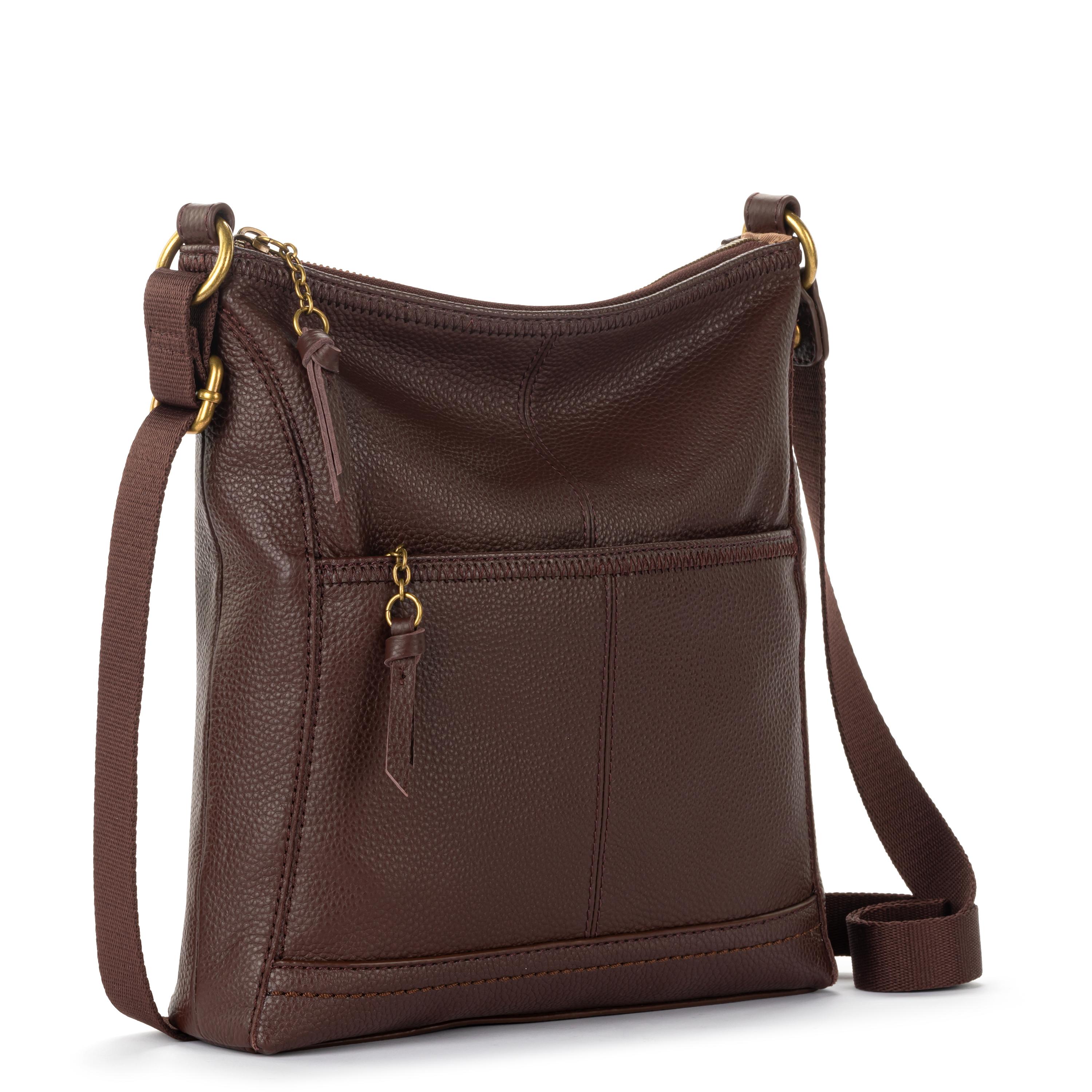 Premium Genuine Leather Iris Crossbody Bag in Rich Mahogany - Stylish & Durable Women's Shoulder Purse for Work, Travel & Everyday Use