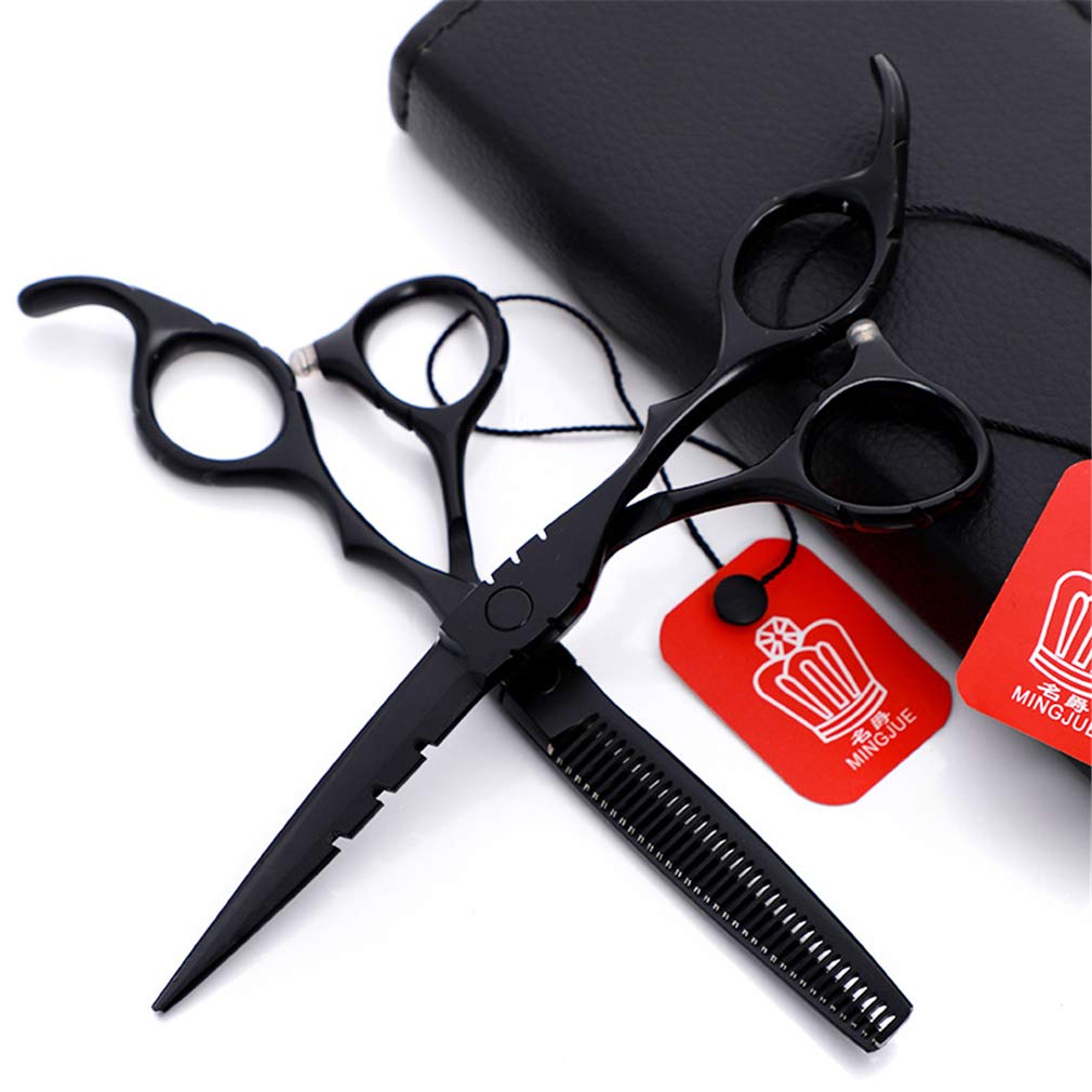 Professional Barber Hair Cutting Scissors 6.0 Inch/17cm - Hairdresser Shears Set (Straight & Thinning Scissors) - Ultra Sharp Stainless Steel Blades for Salon, Barbershop & Home Use - Perfect for Precision Haircuts, Styling & Trimming (Purple)