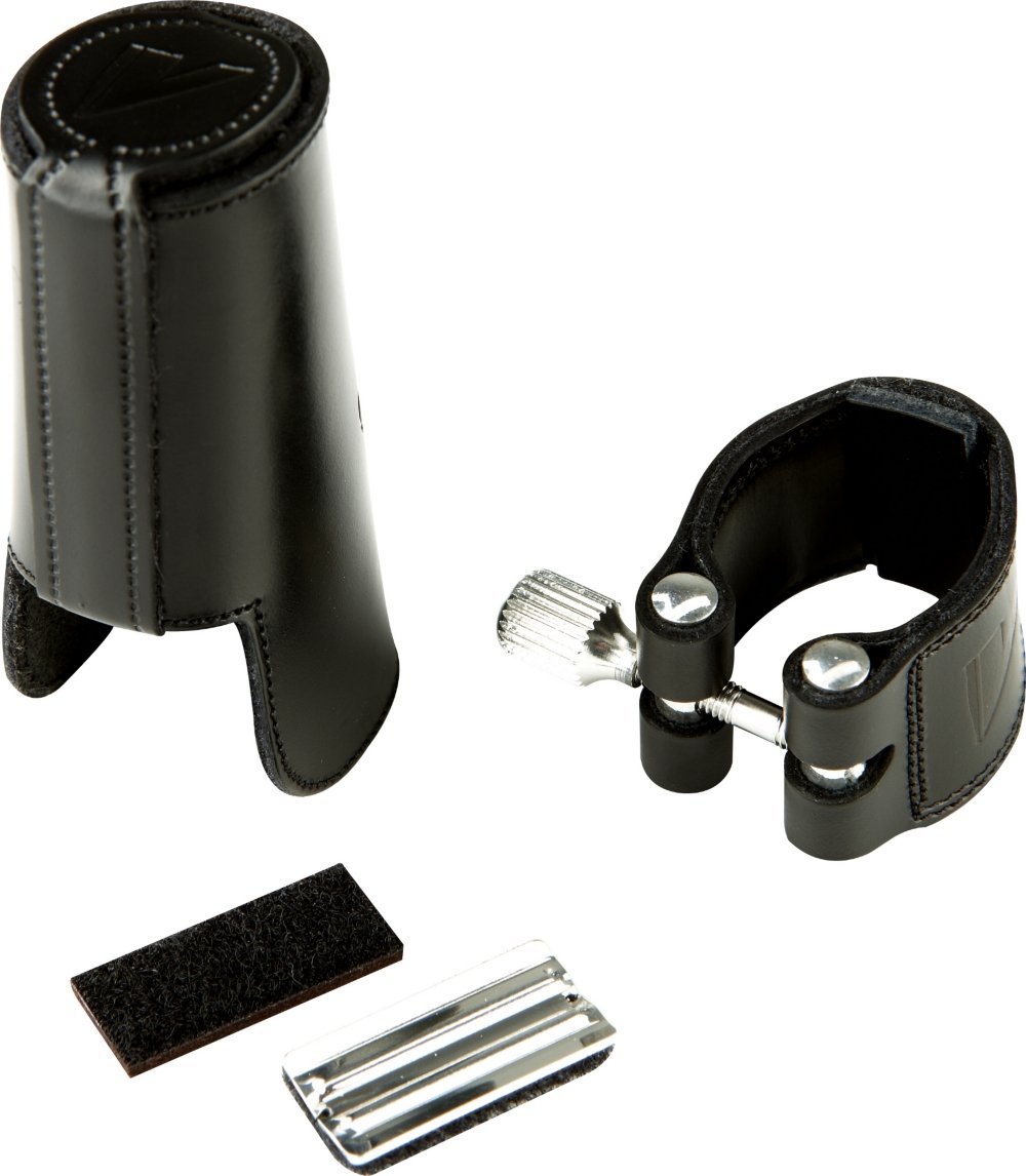 Vandoren LC21L Leather Ligature & Cap for Bb Clarinet - 3 Interchangeable Pressure Plates | Professional Clarinet Accessories for Musicians & Students