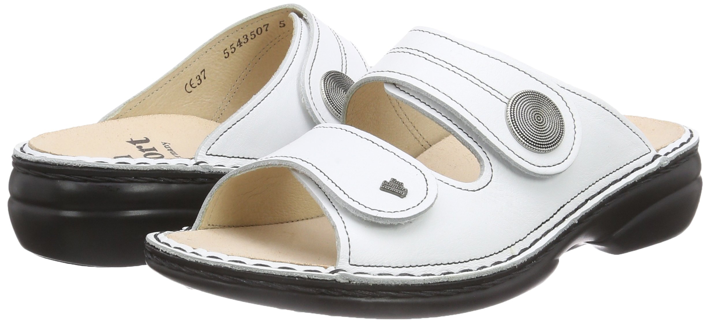 Finn Comfort Women's Wedge Heel Open Toe Sandals - Comfortable Summer Casual Shoes for Walking, Travel & Beach Vacations