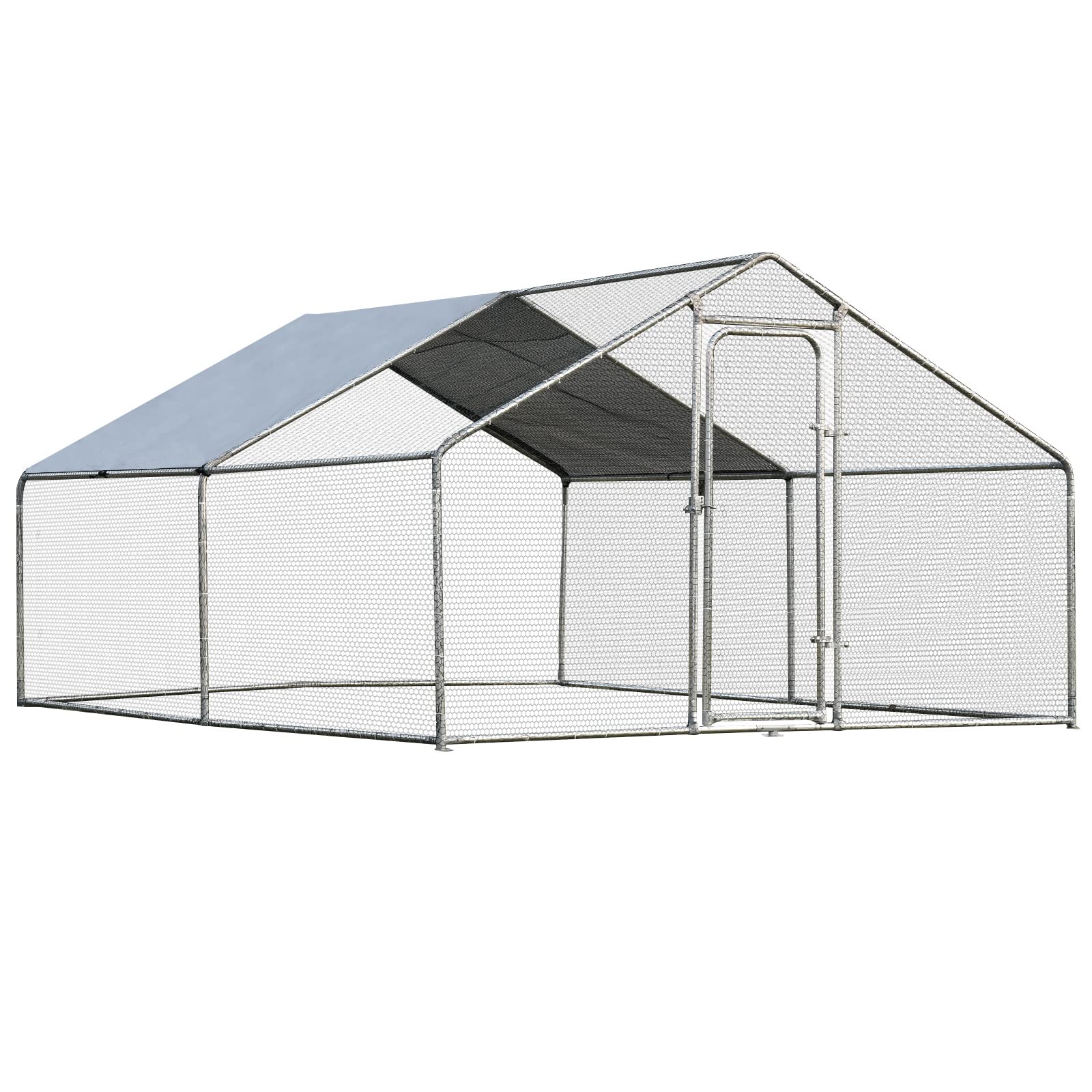 PETSITE Large Walk-In Metal Chicken Coop - Spire Shaped Poultry Cage with Waterproof Cover for Hens, Ducks & Outdoor Backyard Farming | Durable Chicken House for Free Range Birds & Small Farm Use
