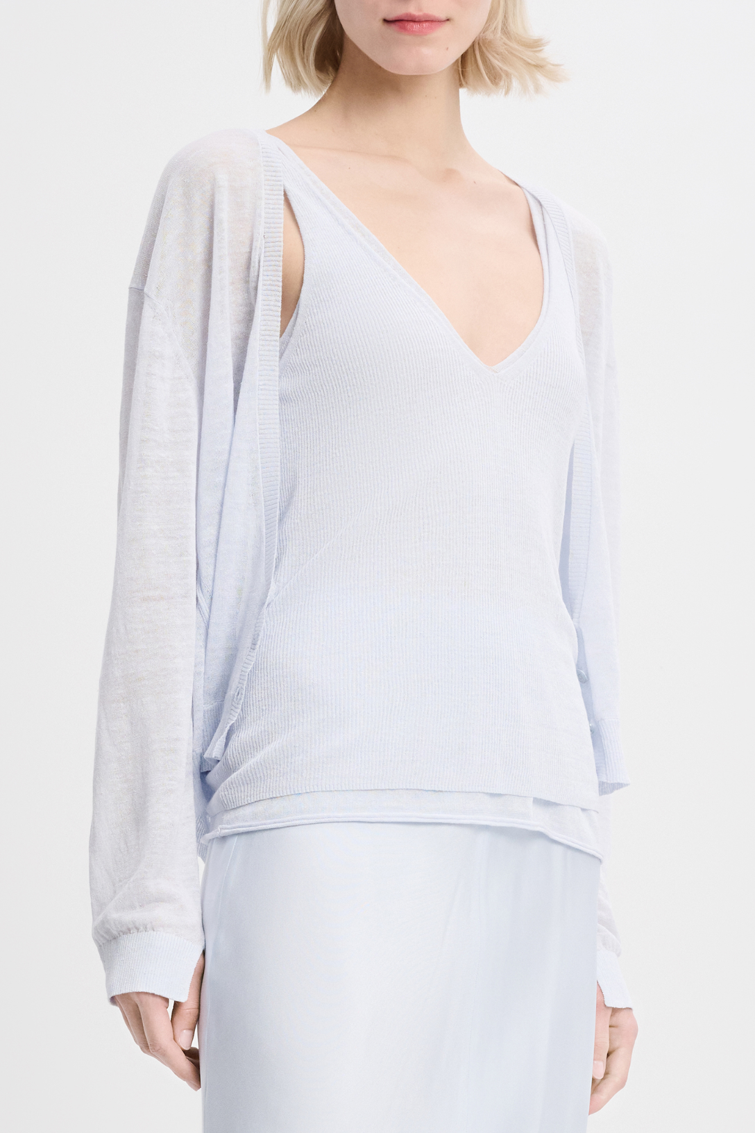 Summer Ease Top - Soft Blue Women's Casual T-Shirt | Breathable Cotton Comfort Wear for Beach, Vacation & Everyday Outfits