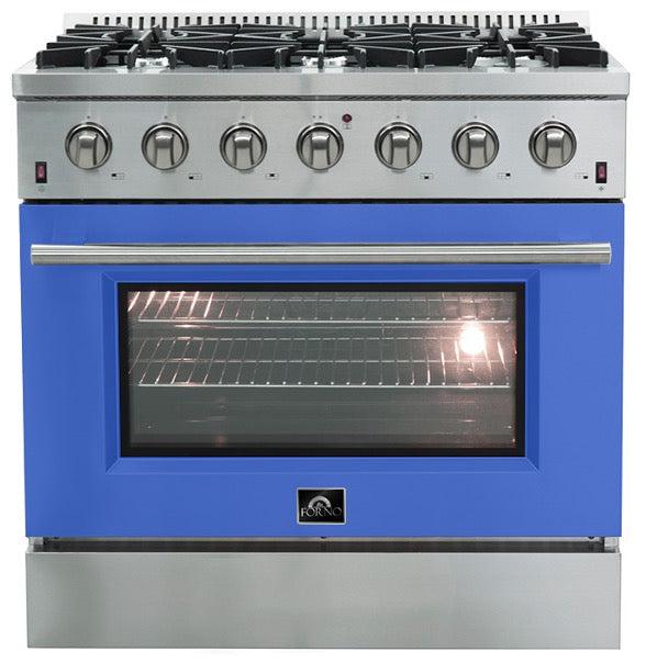Forno Galiano Gold Professional 36-Inch 5.32 cu.ft Freestanding All Gas Range - FFSGS6244 36 | Premium Stainless Steel Gas Stove for Home Kitchen, Restaurant & Commercial Use
