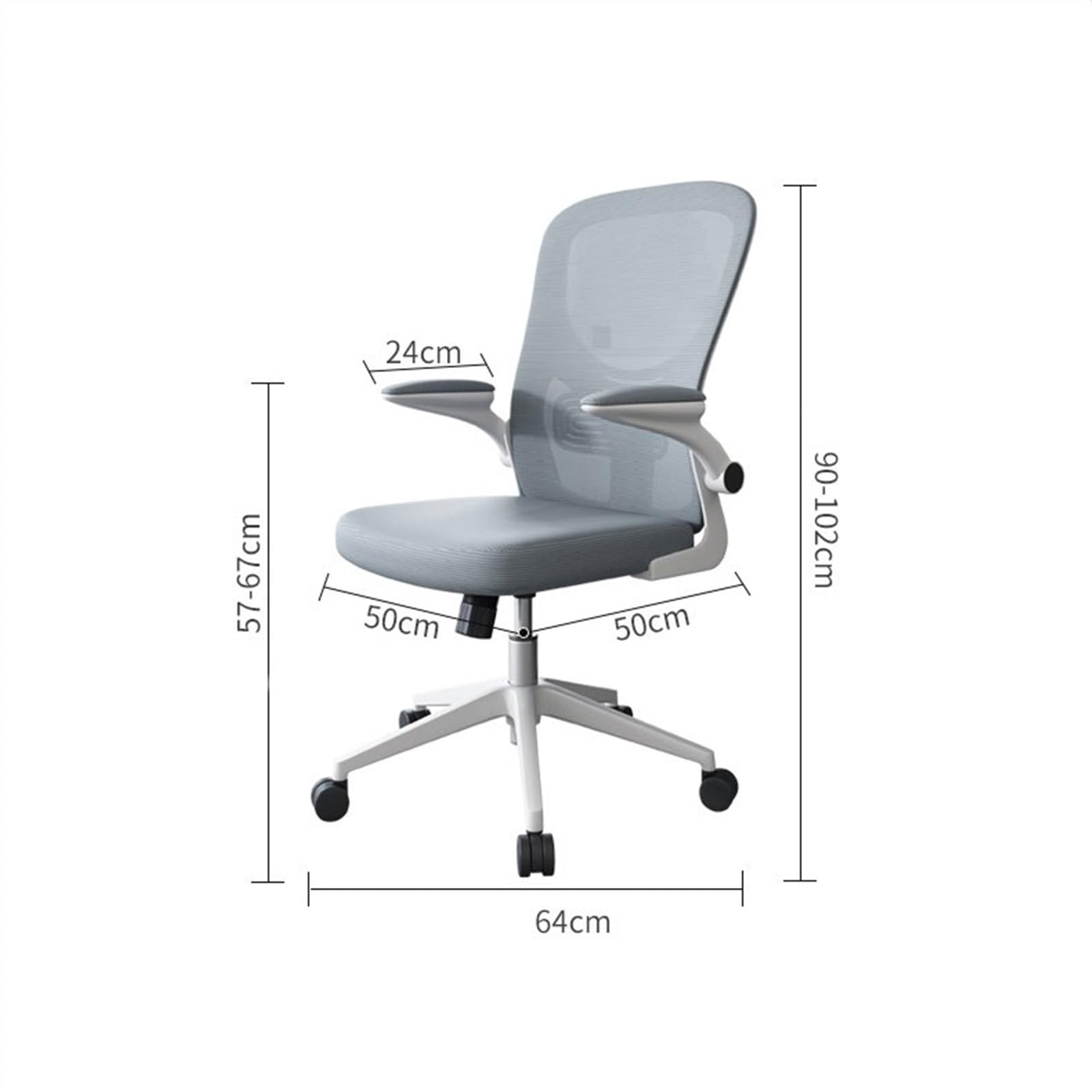 Ergonomic Office Chair with Adjustable Armrests & Mesh Backrest - Modern Swivel Desk Chair for Staff, Home Office, and Conference Rooms (Gray) - Perfect for Long Hours of Work, Gaming, and Video Calls