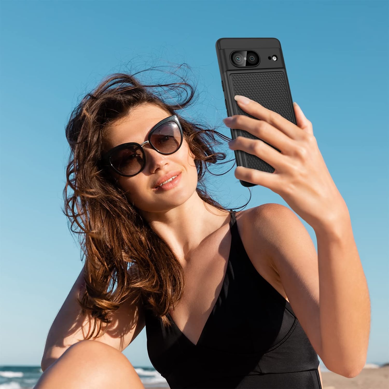 Google Pixel 7 Phone Case - Dual Layer Heavy Duty Protection Shockproof Cover - Matte Black for Work, Travel & Outdoor Activities