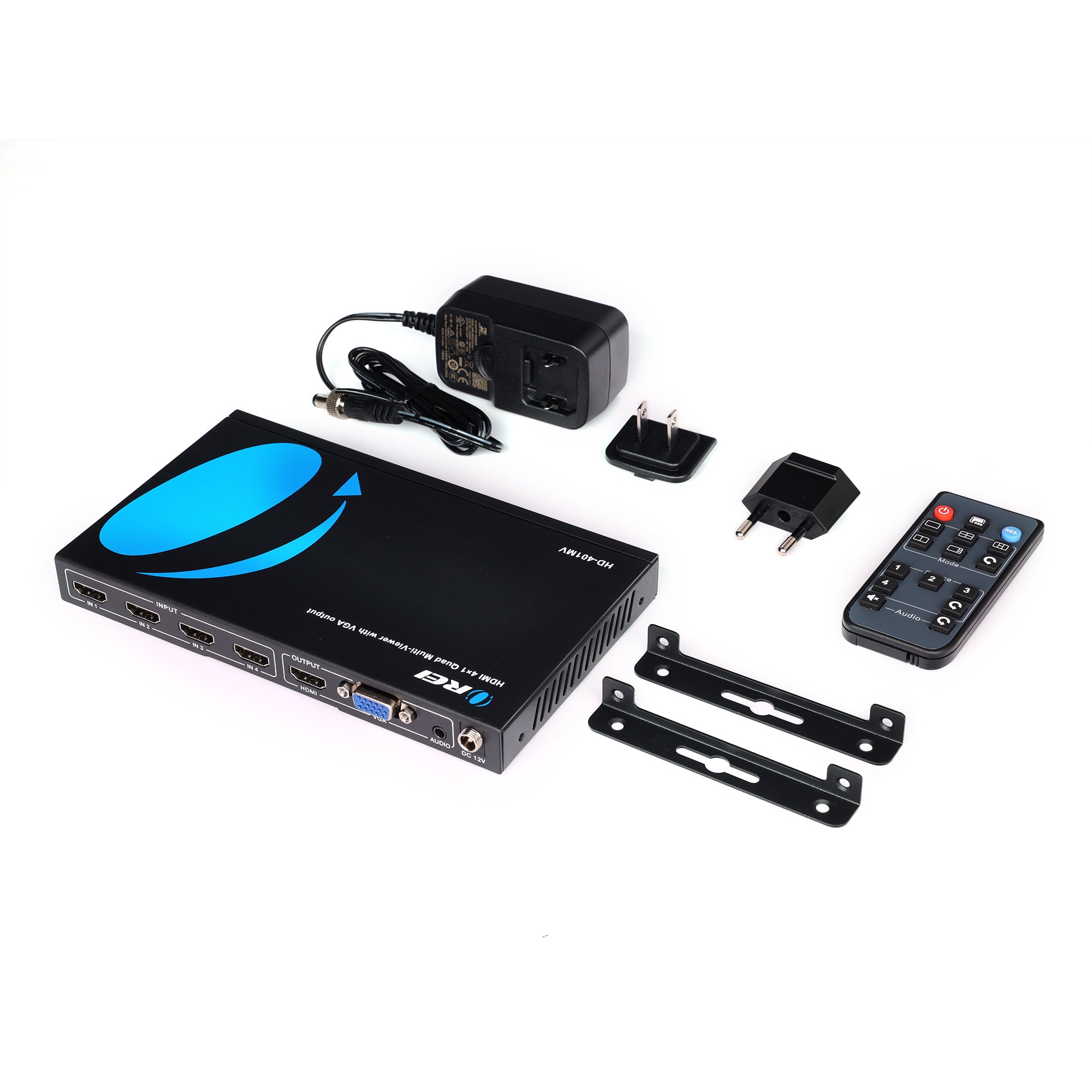 4K 4-Port HDMI Switch with Multi-Viewer & Audio Extractor - Seamless 1080p/4K Video Switching for Home Theater, Gaming & Office Presentations (HD 401MV)
