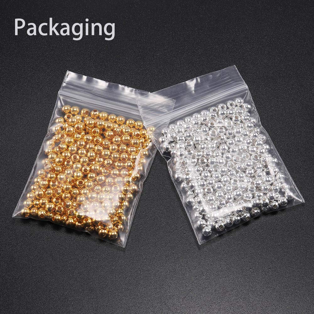 200pcs 4mm Gun Black Round Spacer Beads - Smooth Ball End Seed Metal Beads for Jewelry Making, DIY Crafts, Bracelets & Necklaces - Jewelry Findings & Accessories Supplies (Gun Black, 4mm/0.16inch) - Perfect for Beading, Charms & Handmade Jewelry Designs