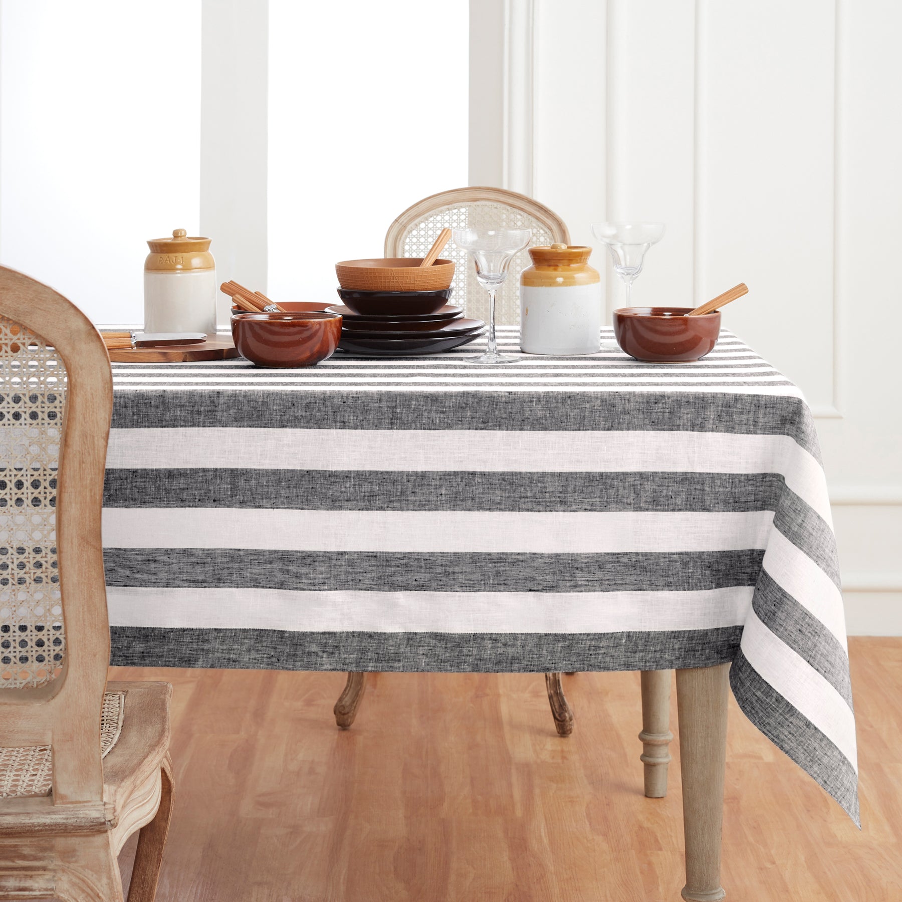 Salmon and White Cabana Stripe