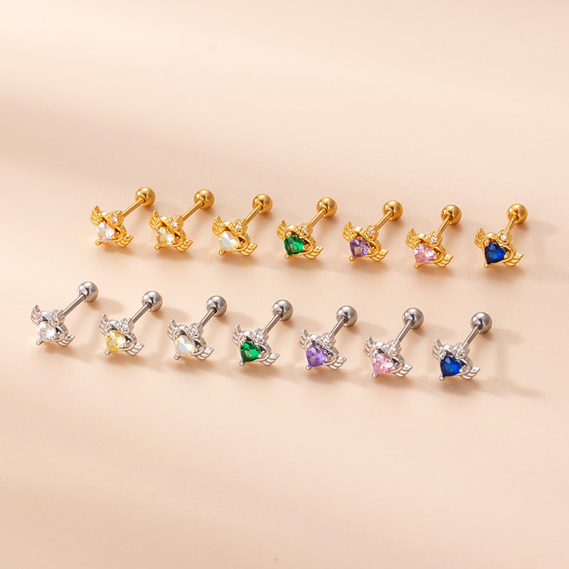 20G Cartilage Heart Stud Earrings - Flat Back Hypoallergenic Earrings for Sensitive Ears | Perfect for Daily Wear, Valentine's Gifts & Special Occasions