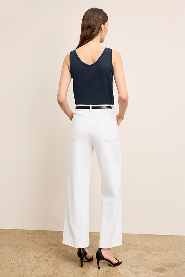 Milo Wide Leg Jeans for Women - Eco-Friendly Stretch Denim Pants in White | Comfortable & Sustainable Fashion for Casual Wear & Office Outfits