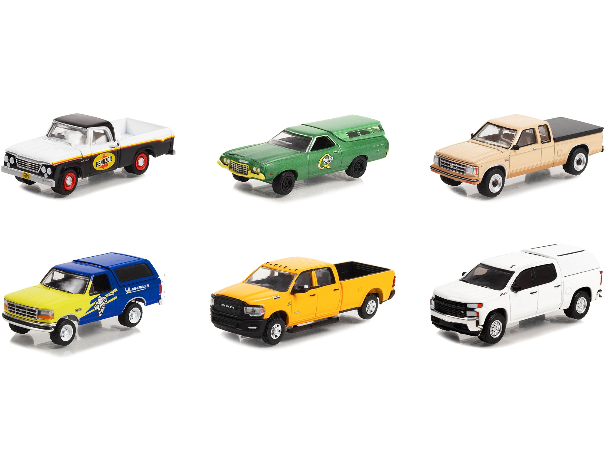 Greenlight 1/64 Scale Diecast Model Cars - Blue Collar Collection 6-Piece Set | Vintage American Work Vehicles for Collectors & Display | Perfect for Dioramas, Gift Giving & Car Enthusiasts