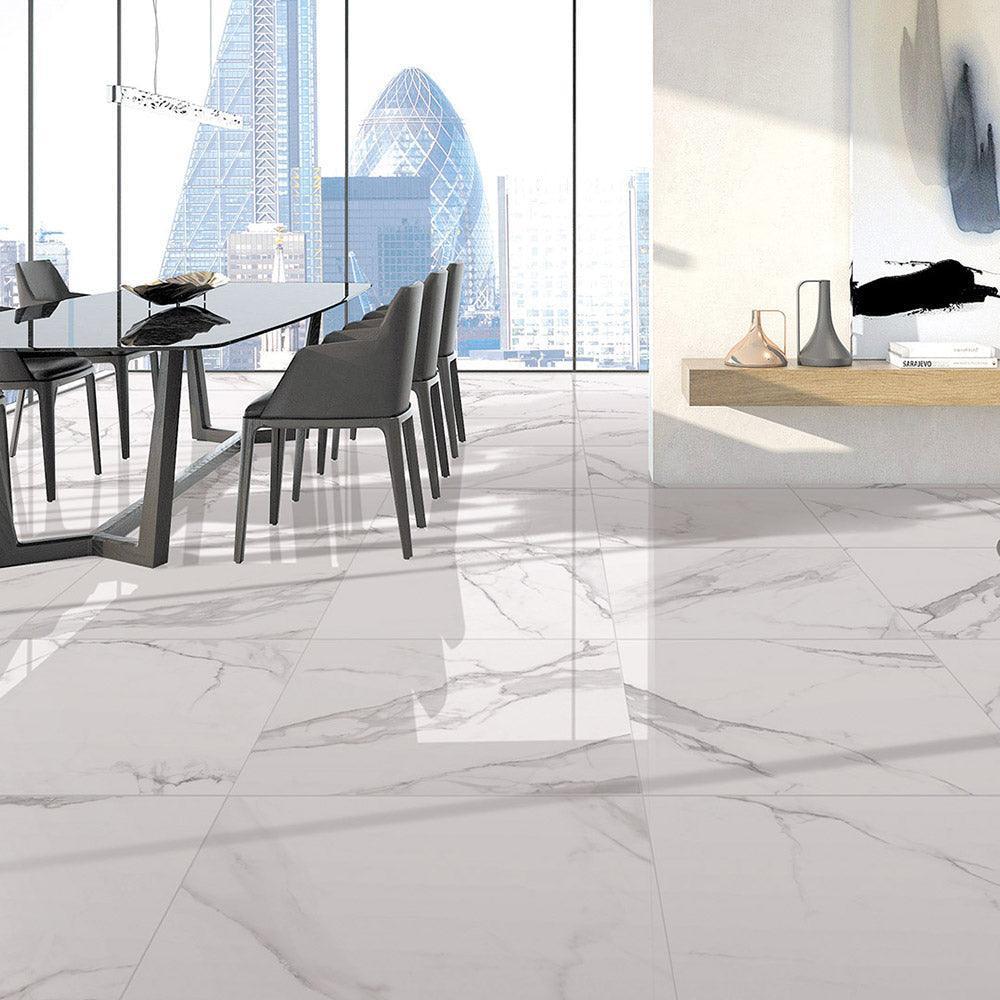 Marbella Statuario 600x600mm Matte Porcelain Tile - Premium Flooring for Living Room, Kitchen & Bathroom Renovation