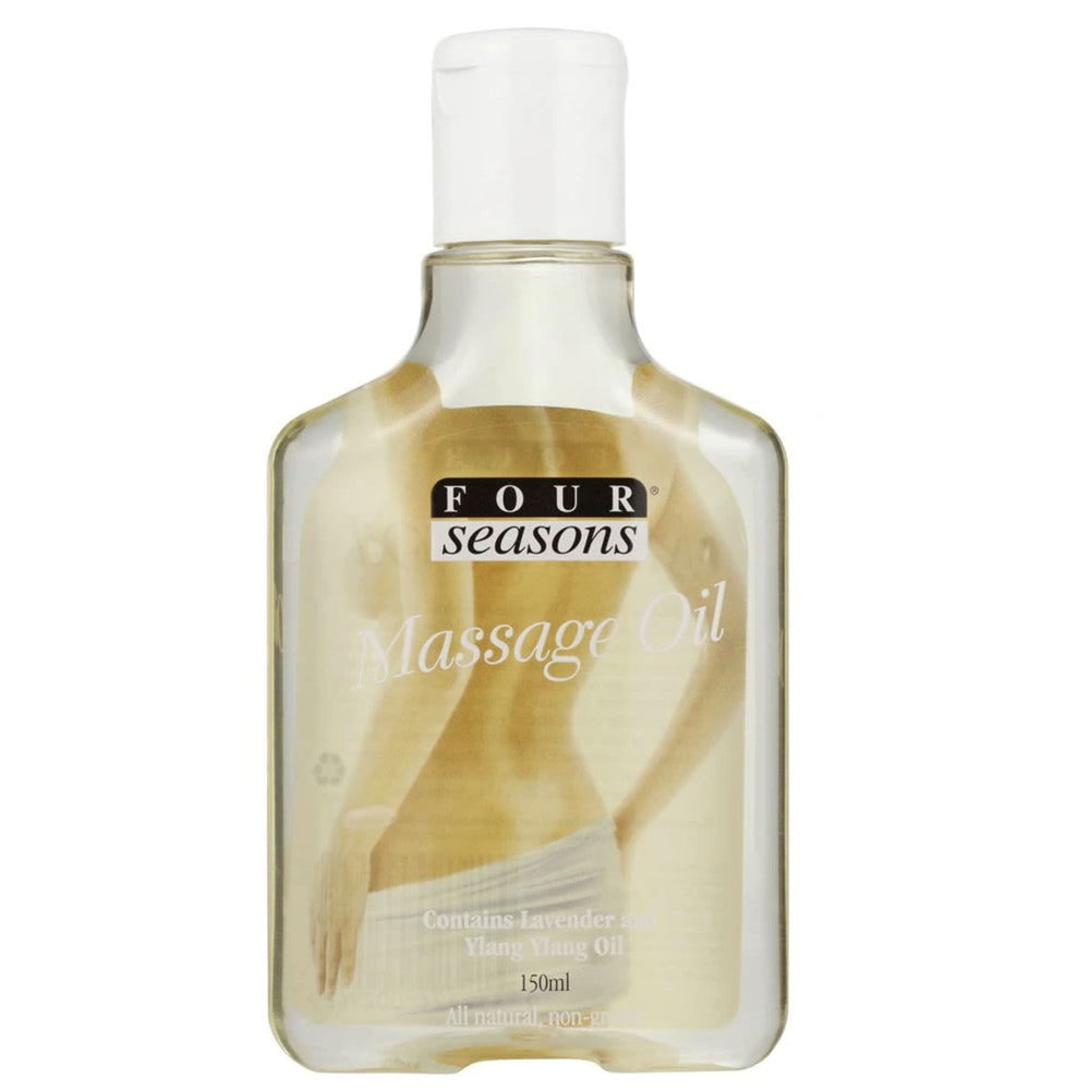 Four Seasons Relaxing Massage Oil with Lavender & Ylang Ylang - Perfect for Aromatherapy, Couples Massage & Stress Relief