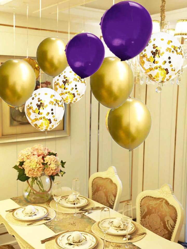 2025 Graduation Decorations Purple & Gold - NYU Graduation Party, Birthday, Wedding & Eid Mubarak Decorations - Elegant Purple Gold Balloons for Women's Celebrations - Perfect for Graduation Ceremonies, Birthday Parties & Special Events