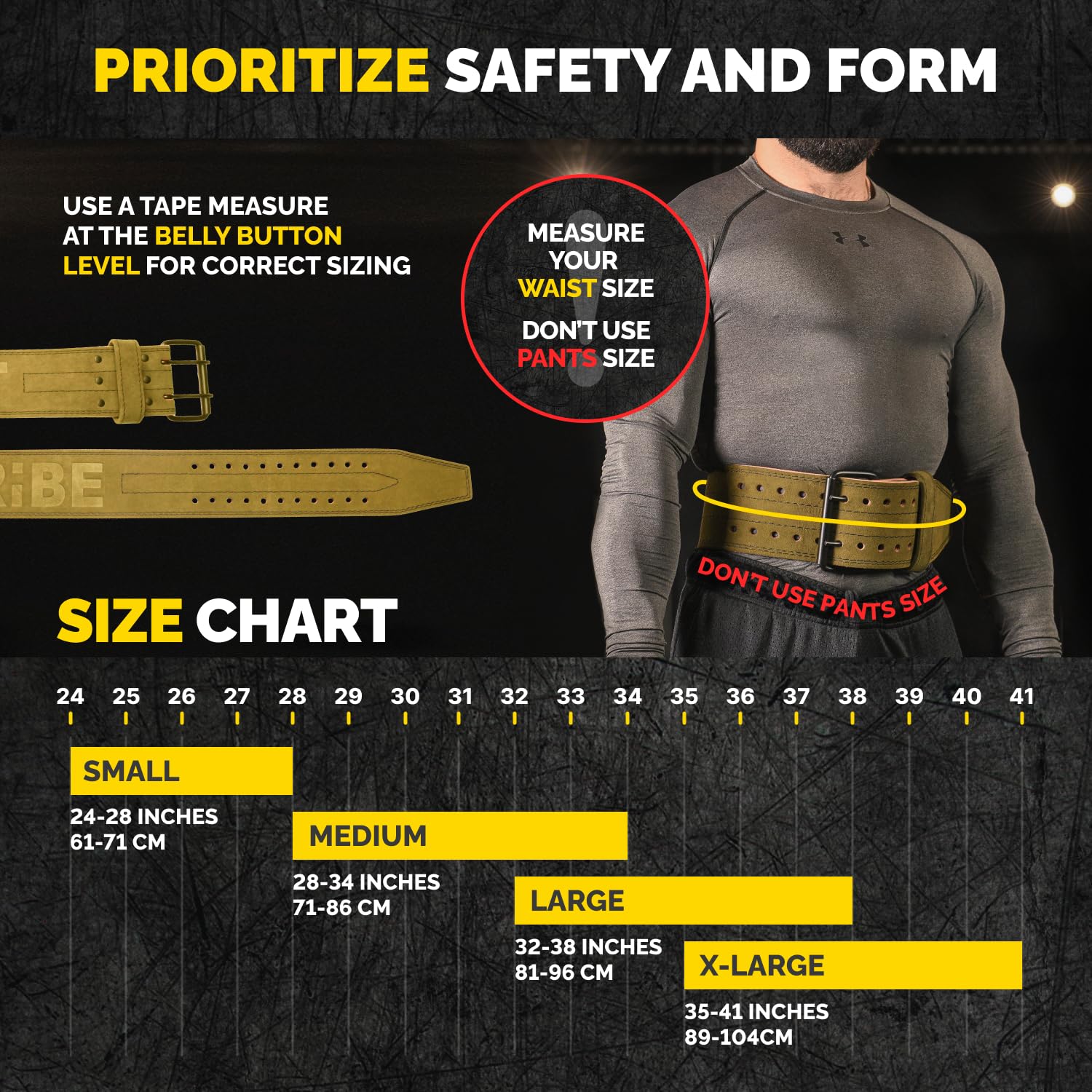 5MM Premium Weight Lifting Belt - 100% Genuine Leather Gym Belt for Men & Women - Comfortable Squat & Deadlift Support for Strength Training - Perfect for CrossFit, Powerlifting & Home Workouts