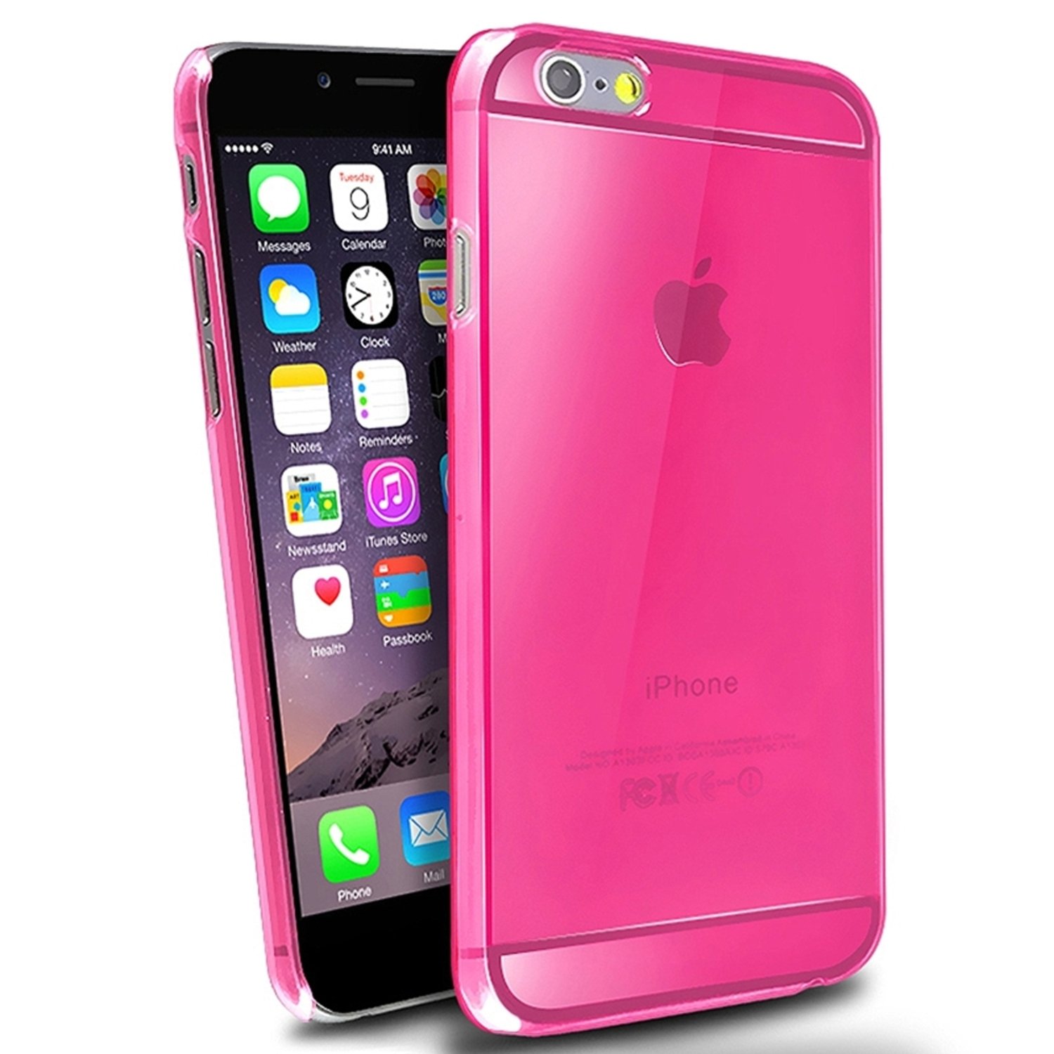 INSTEN Slim Fit Clear/Hot Pink Frost Case for Apple iPhone 6 Plus - Shockproof & Scratch Resistant - Perfect for Everyday Use, Work & Outdoor Activities