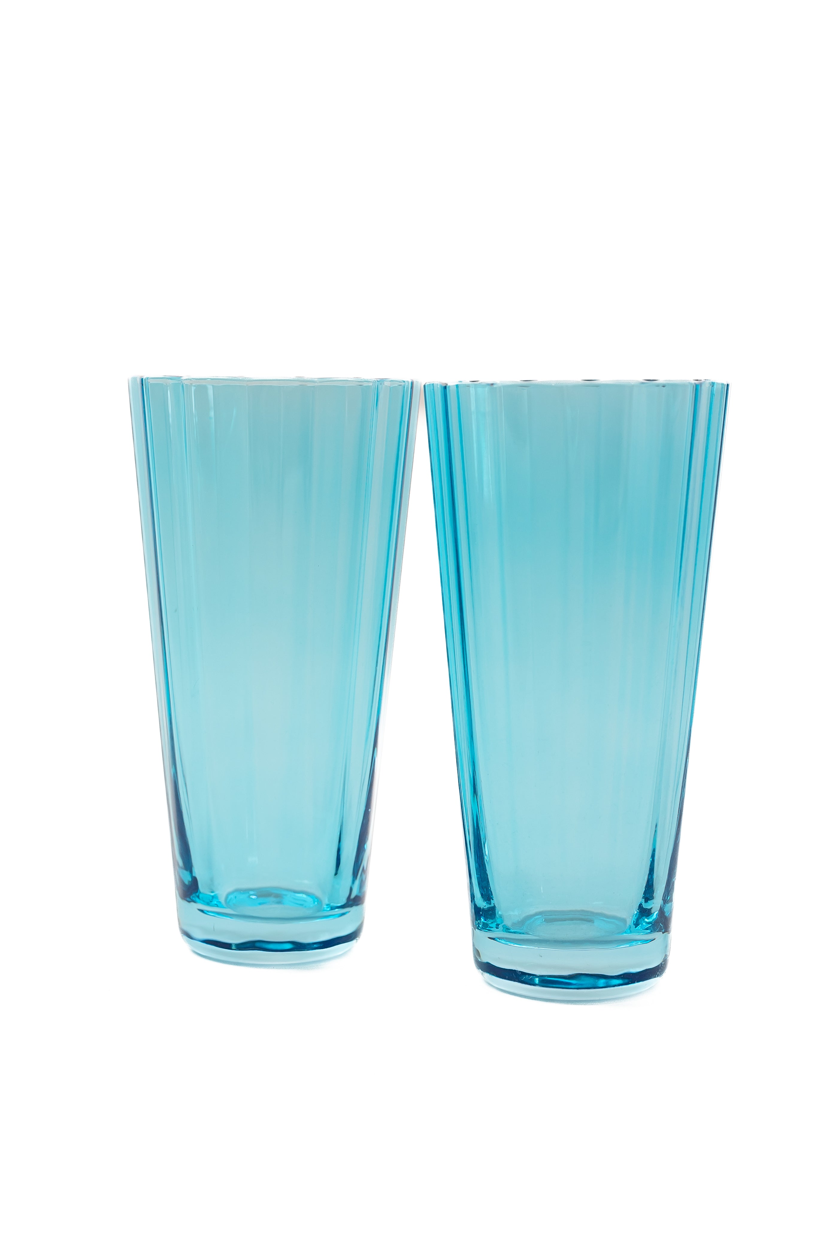 Estelle Colored Sunday Highball Glasses Set of 2 - Ocean Blue | Elegant Drinking Glasses for Cocktails, Juice & Iced Tea | Perfect for Home Bar, Parties & Gift Giving