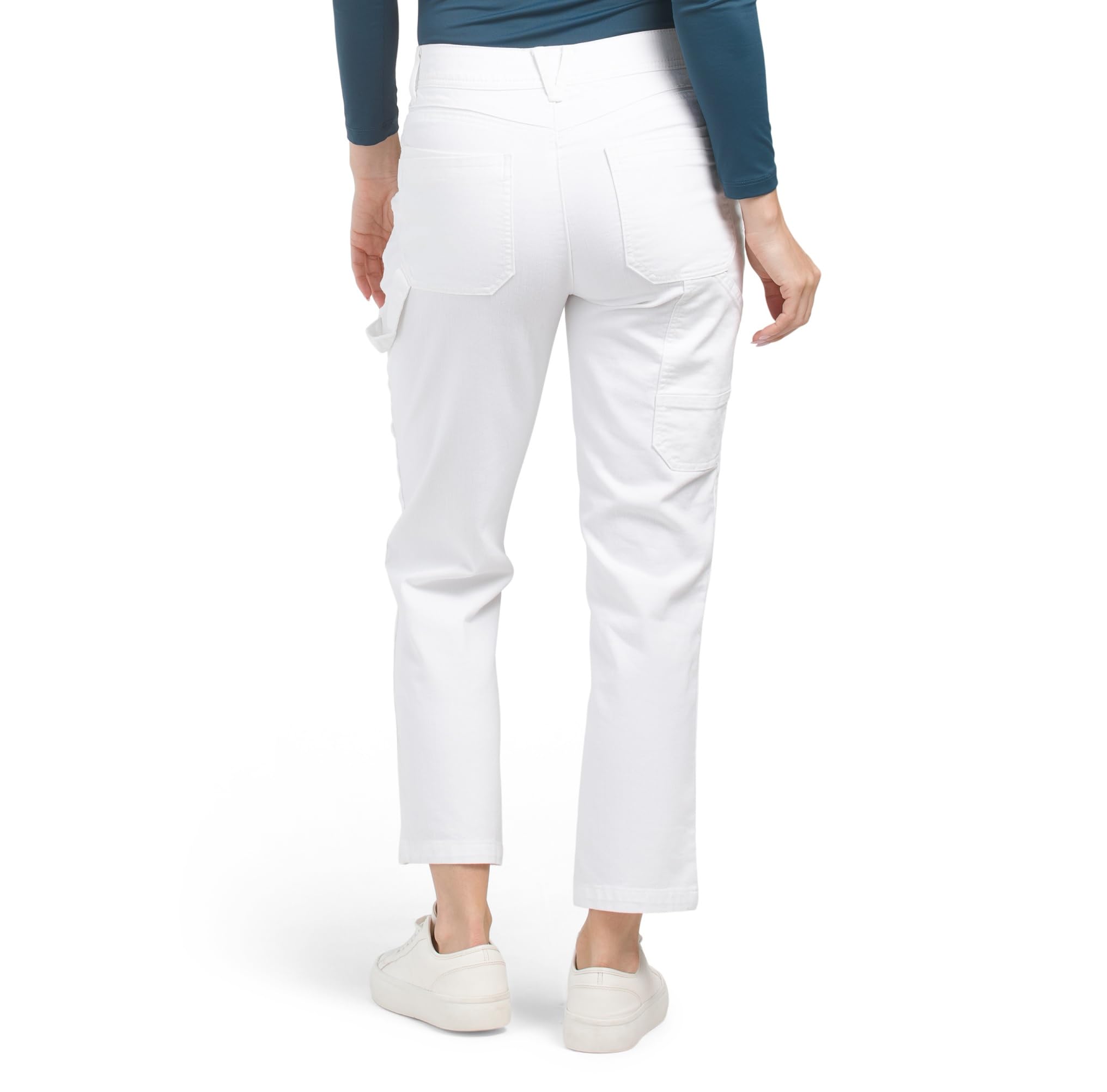 Democracy Women's Ab Solution High Rise Ankle Jean in Carpenter Optic White - Size 12 | Comfortable Slimming Stretch Denim for Work & Casual Outfits