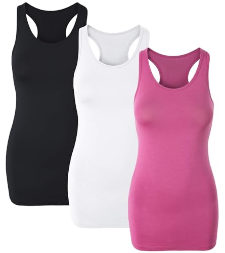 Black+white+hot Pink (Racerback)